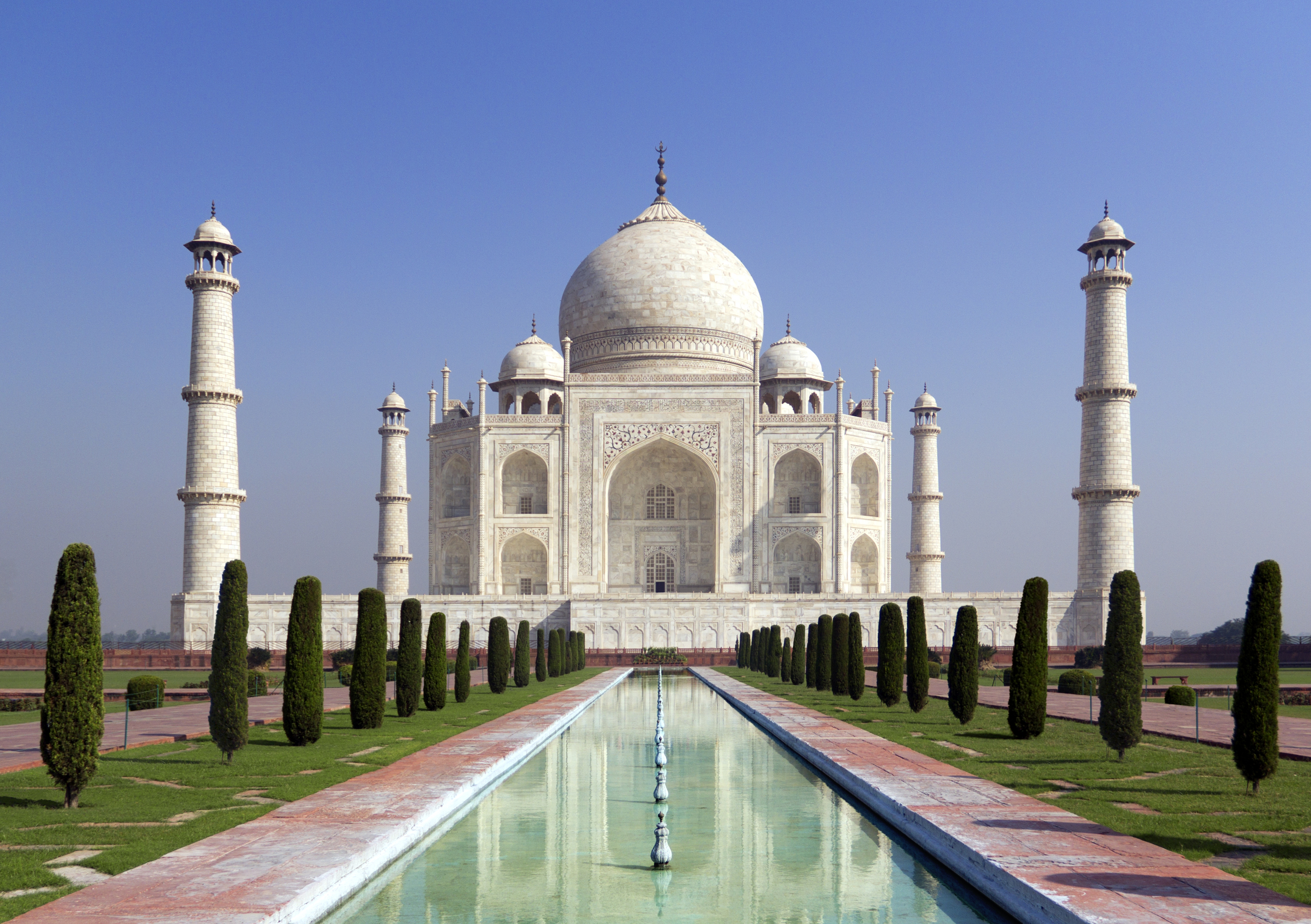 Taj Mahal Monument India Park Dome 6452x4548