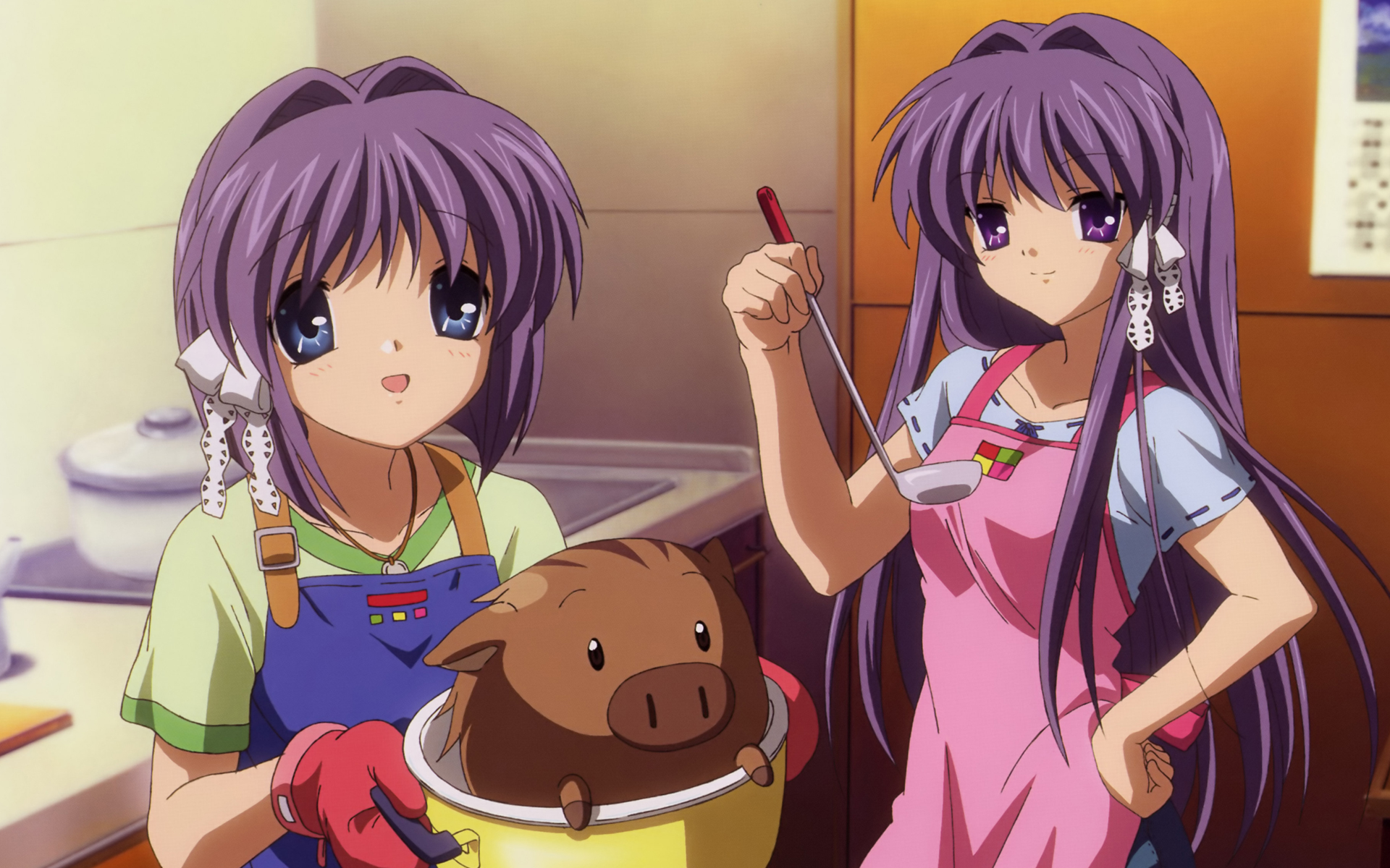 Kyou Fujibayashi Ryou Fujibayashi Botan Clannad 1920x1200