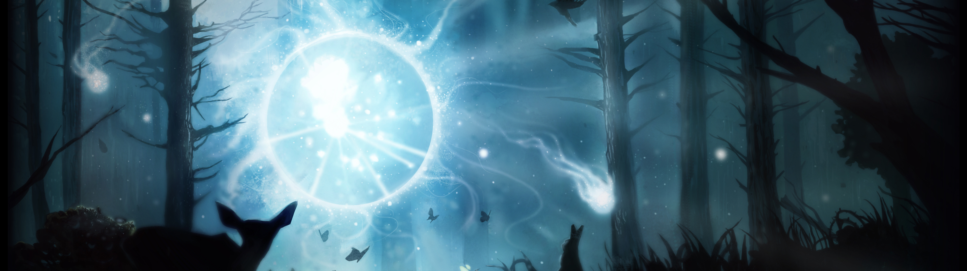 Fantasy Art Dota 2 Dota Wisp Video Games Video Games 3840x1080