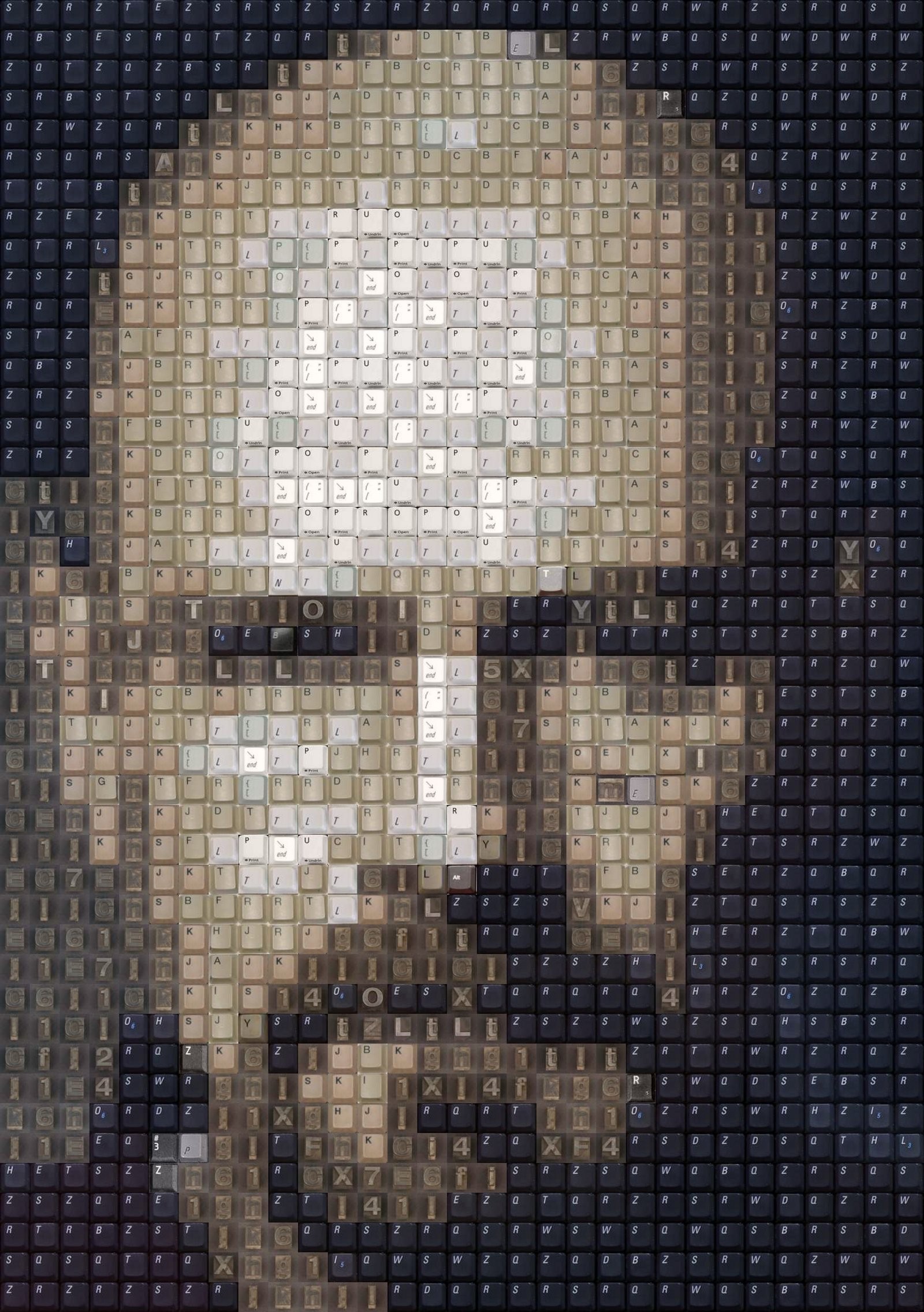 Men Actor Face Portrait Portrait Display Beards Shaved Head Breaking Bad TV Walter White Mosaic Keyb 1600x2271