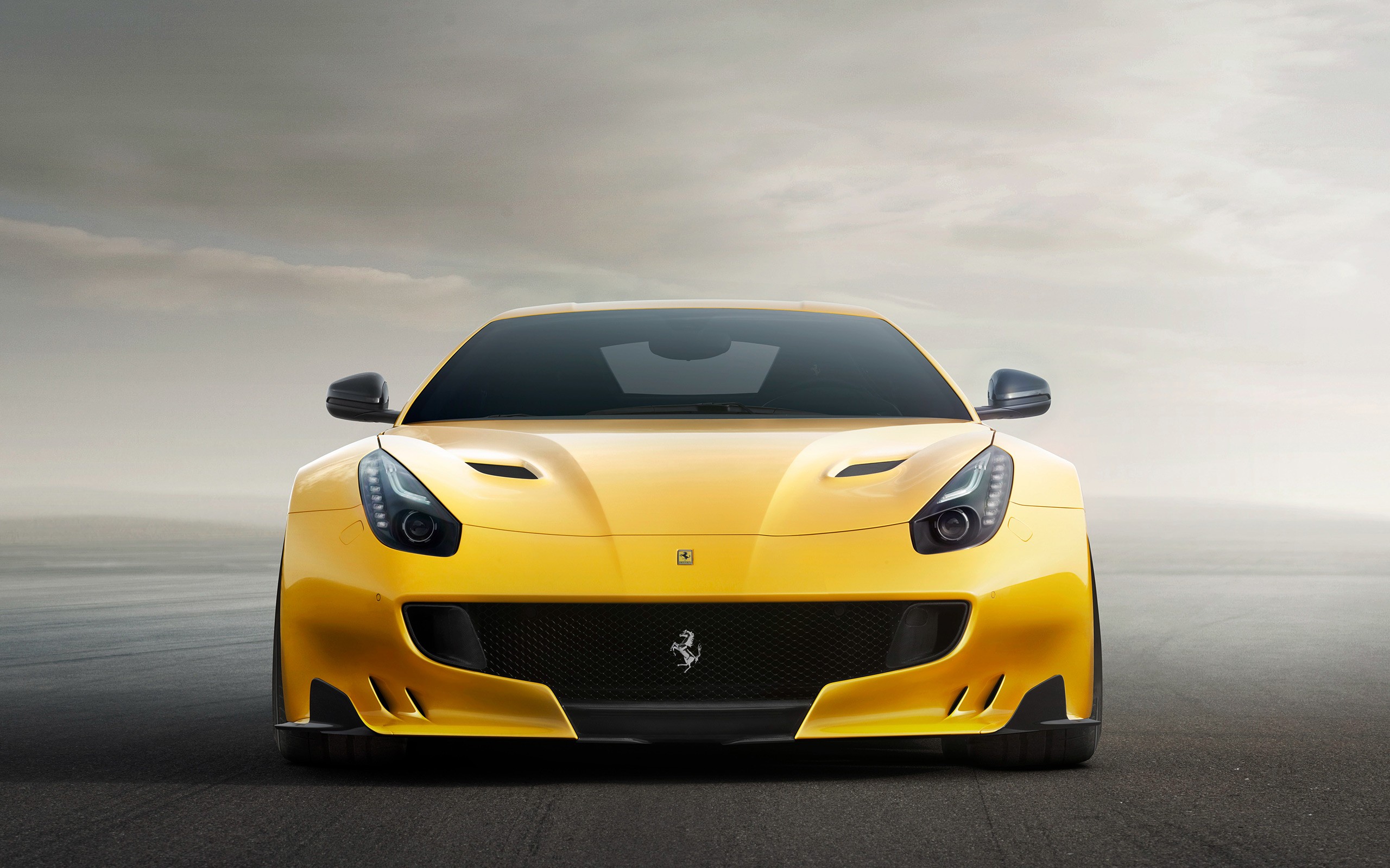 Ferrari F12 TDF Car Yellow Cars Vehicle 2560x1600