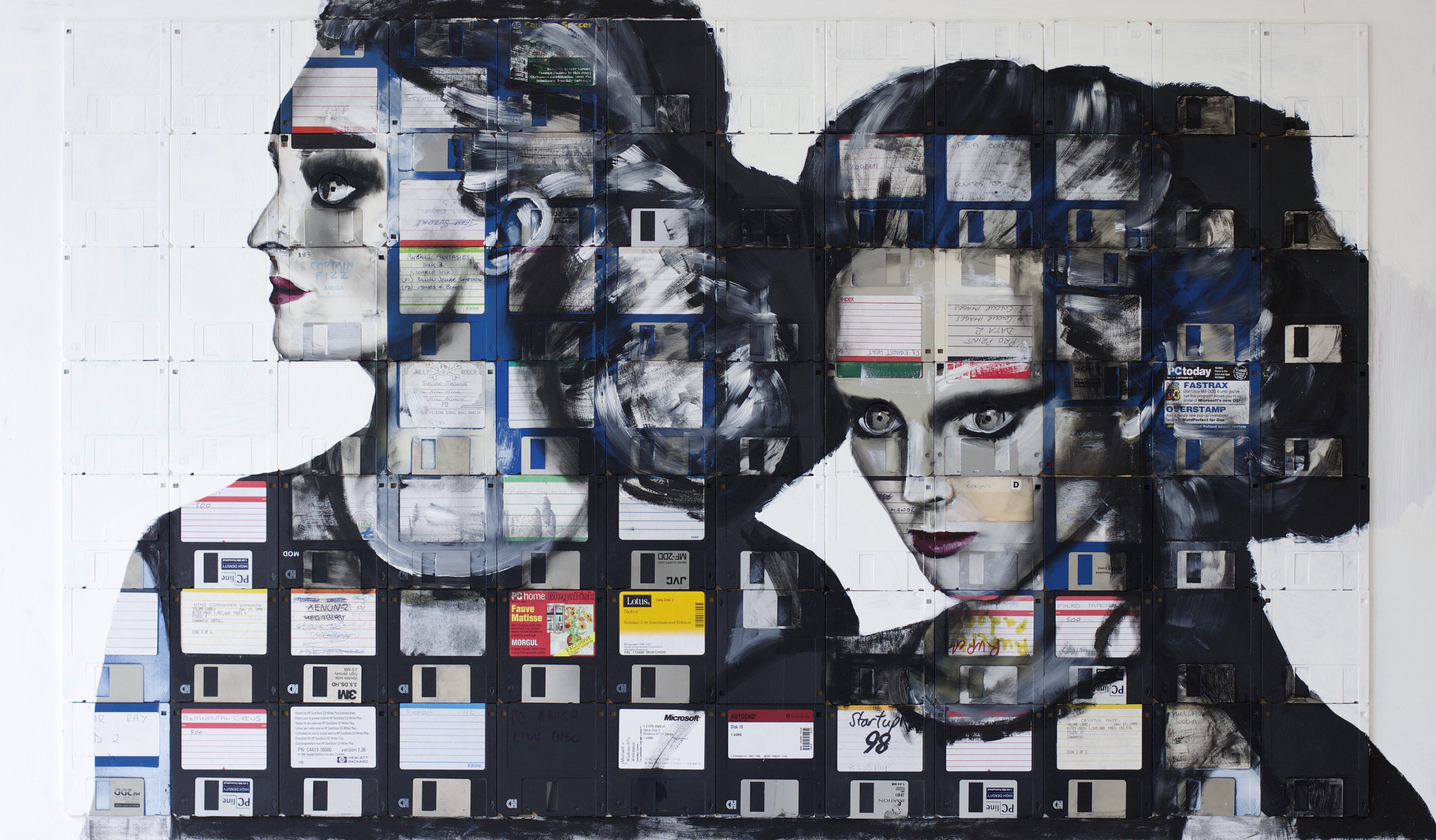 Nick Gentry Artwork Women Face Floppy Disk 4338x2538