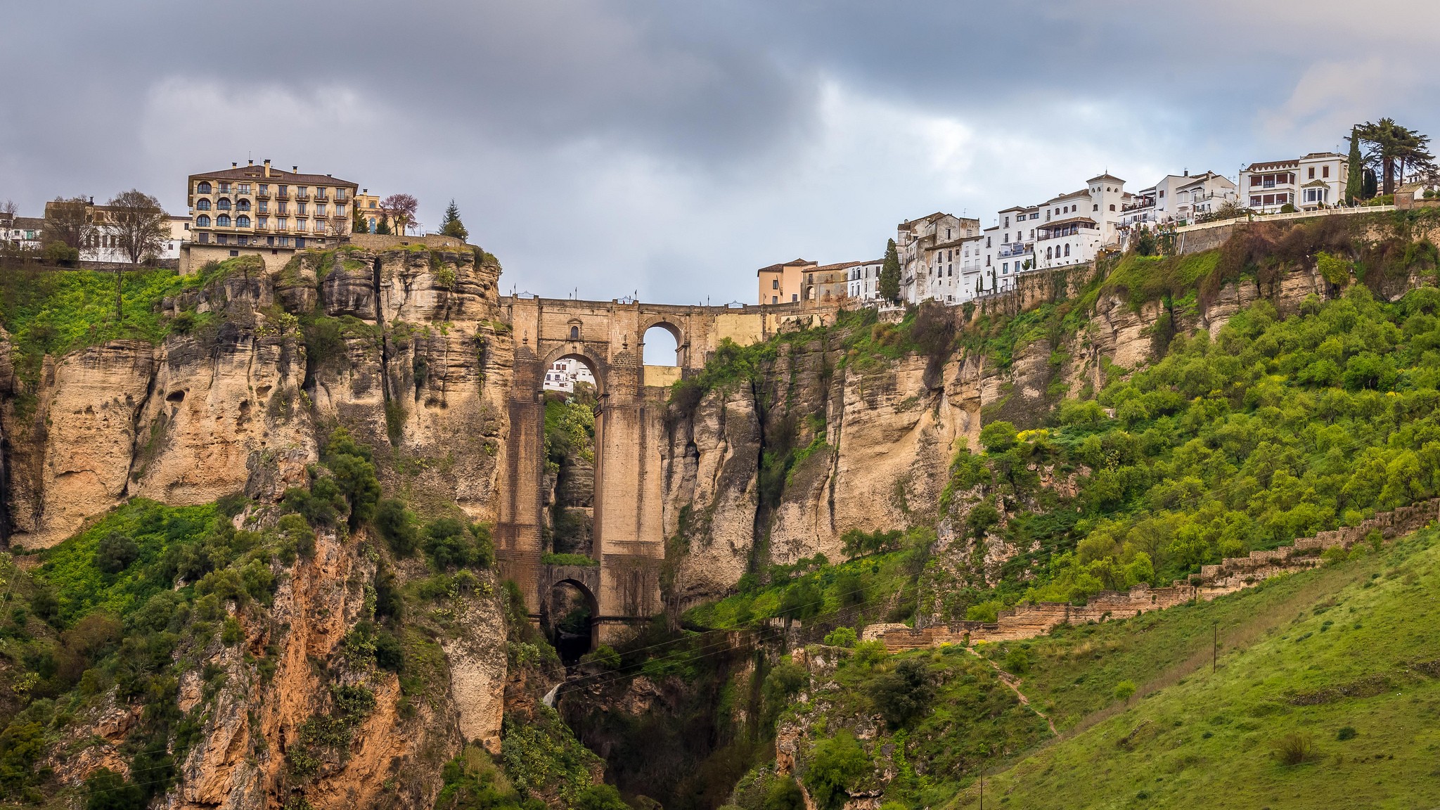 Landscape Bridge Ronda Spain Town Gorge 2048x1152