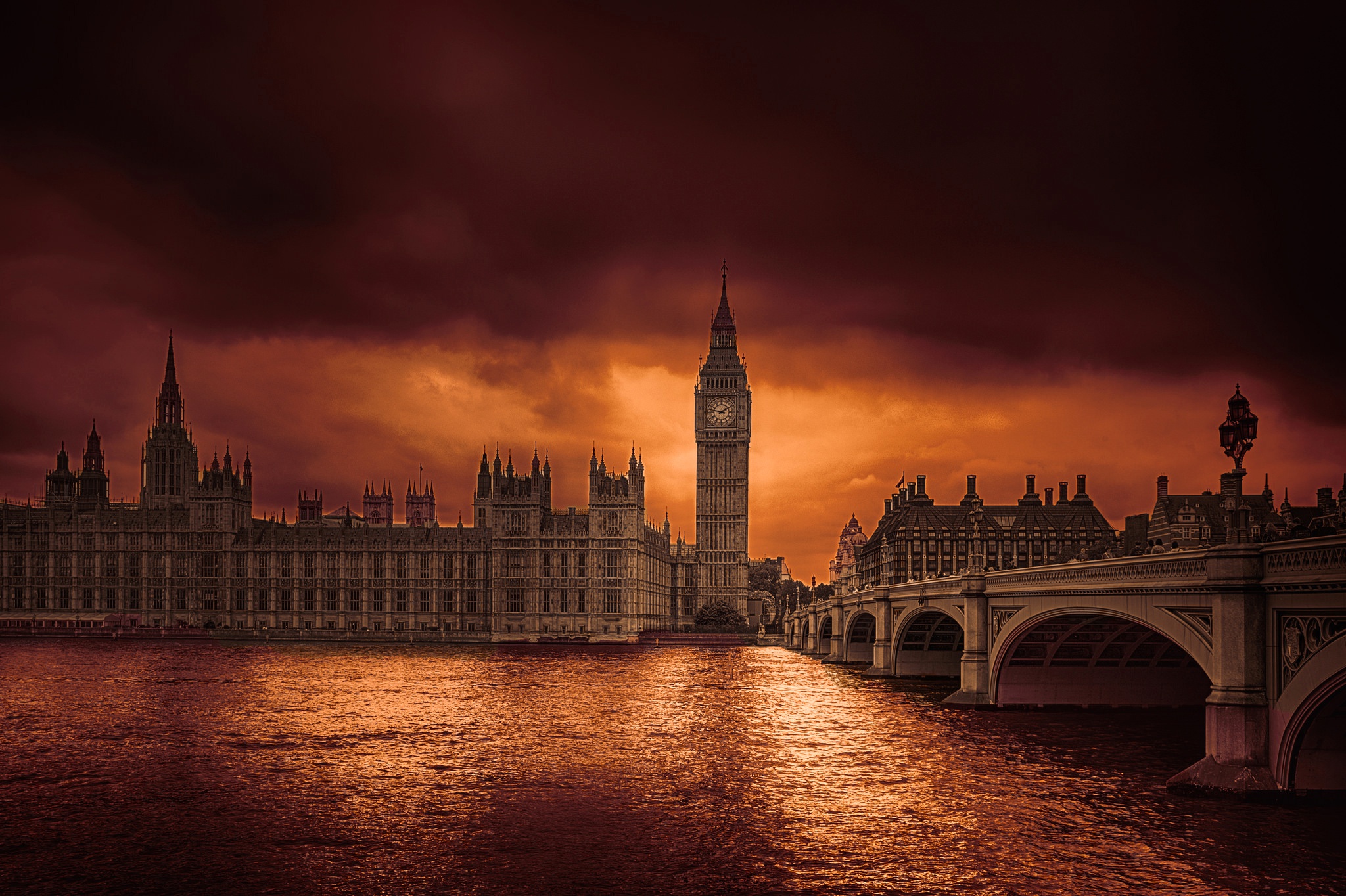 Palace Of Westminster London Big Ben Bridge Building United Kingdom 2048x1364