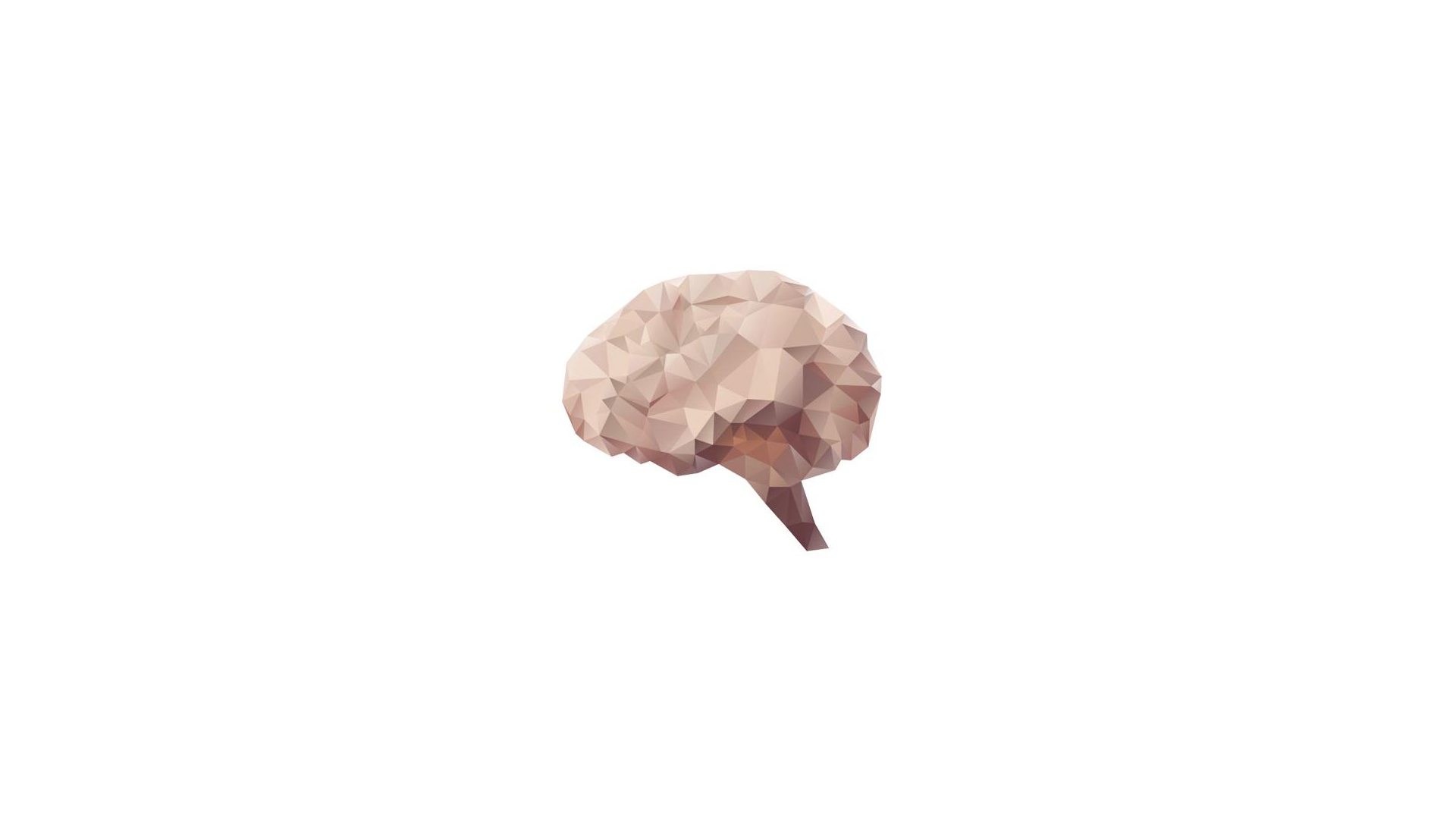 Digital Art White Background Minimalism Organs Low Poly Brain 1920x1080