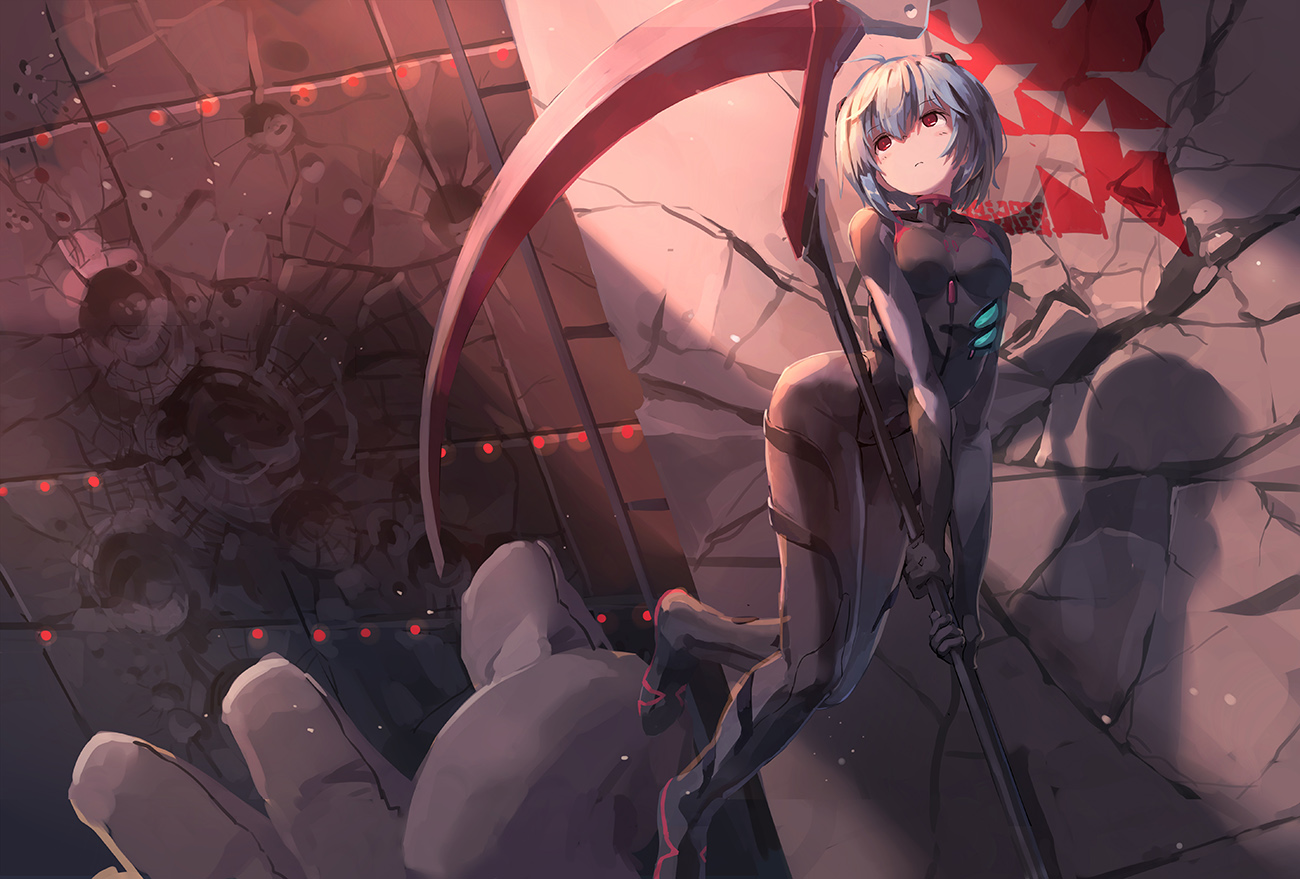 Anime Girls Ayanami Rei Nerv Neon Genesis Evangelion 1300x879