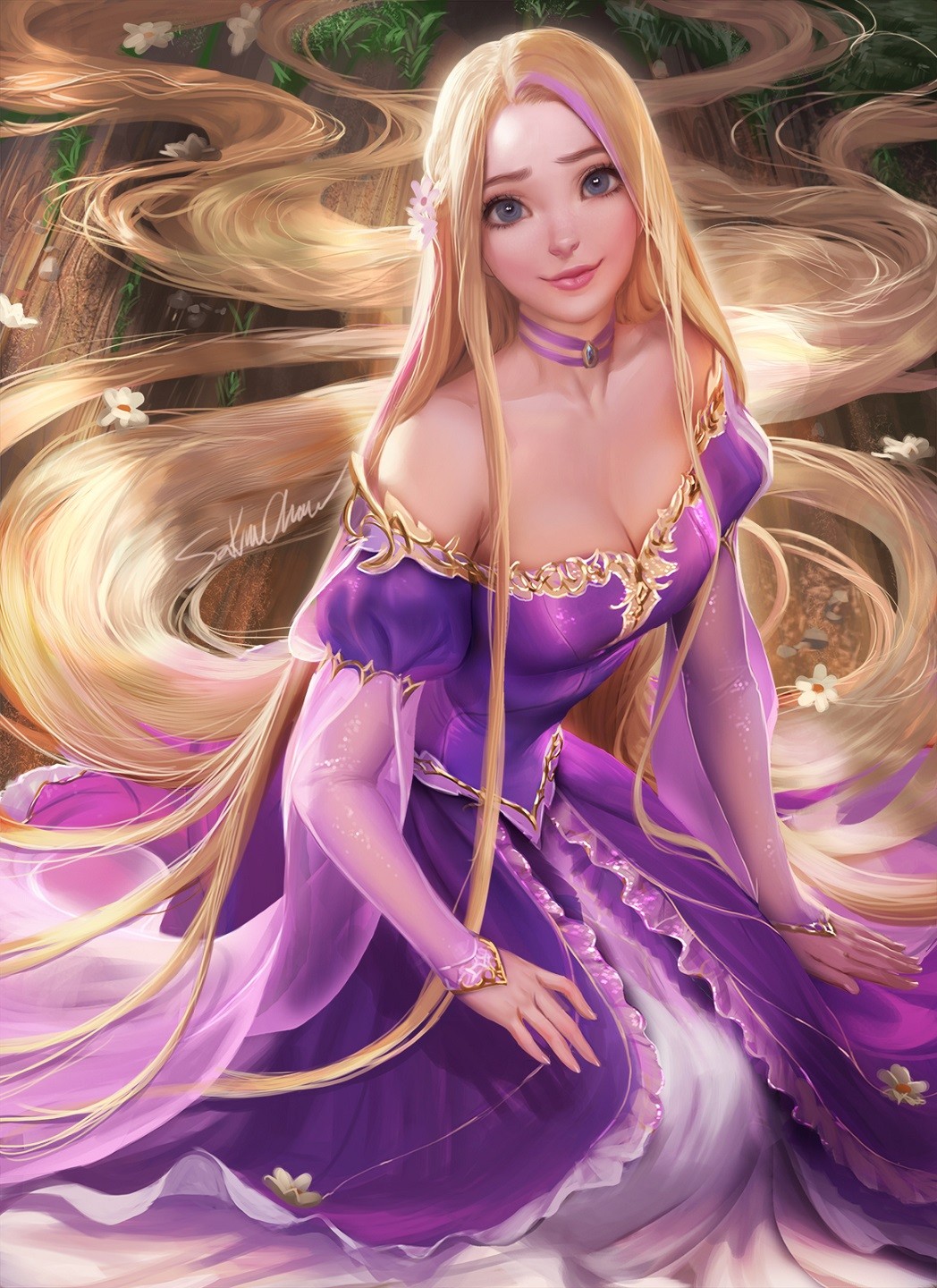 Sakimichan Realistic Rapunzel Blonde 1048x1440