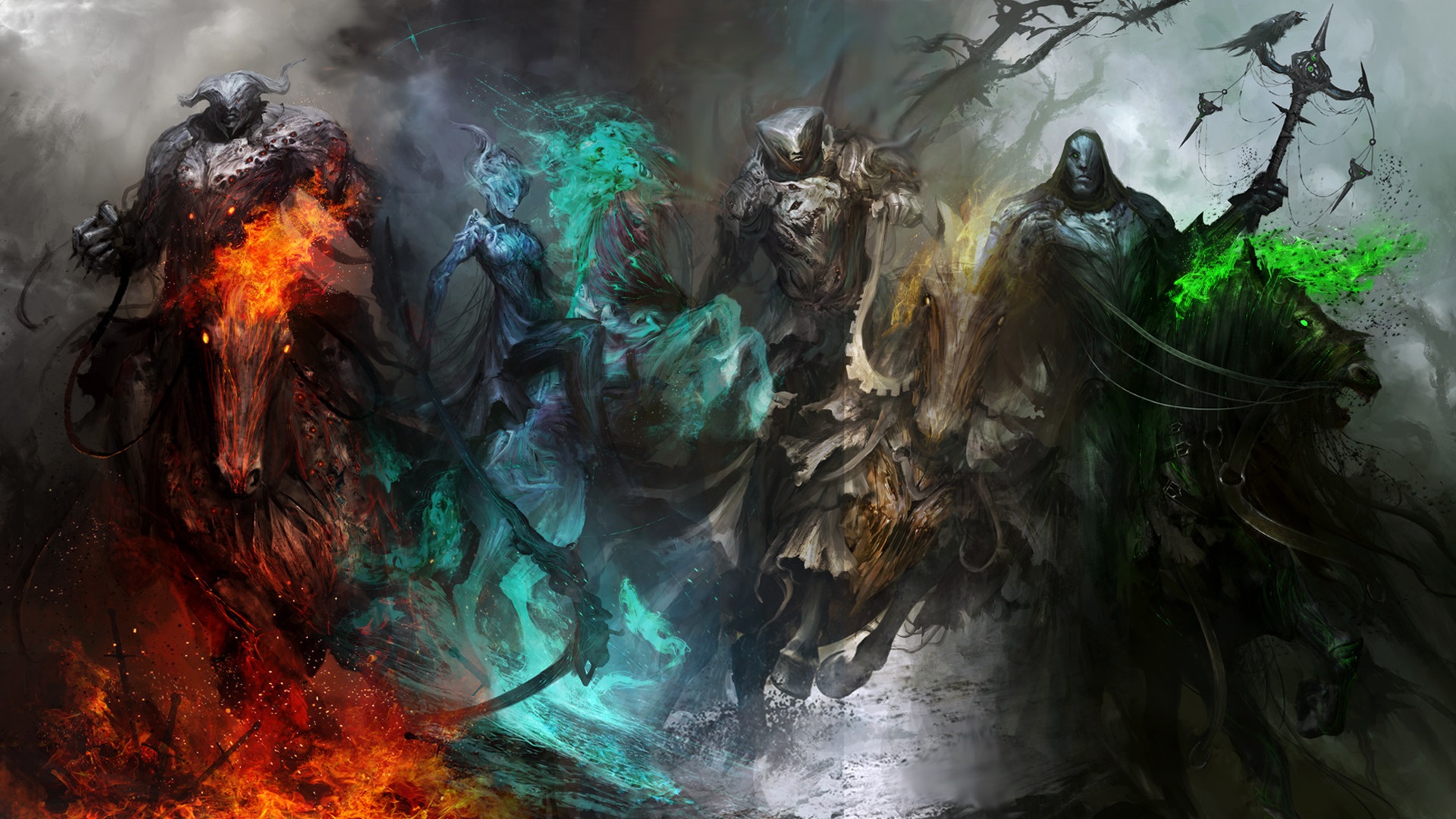 Four Horsemen Of The Apocalypse Artwork Fantasy Art 1920x1080