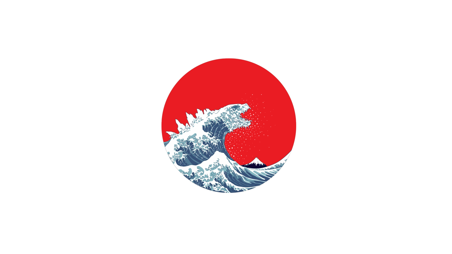 Japan The Great Wave Off Kanagawa Waves Minimalism Godzilla 1920x1080