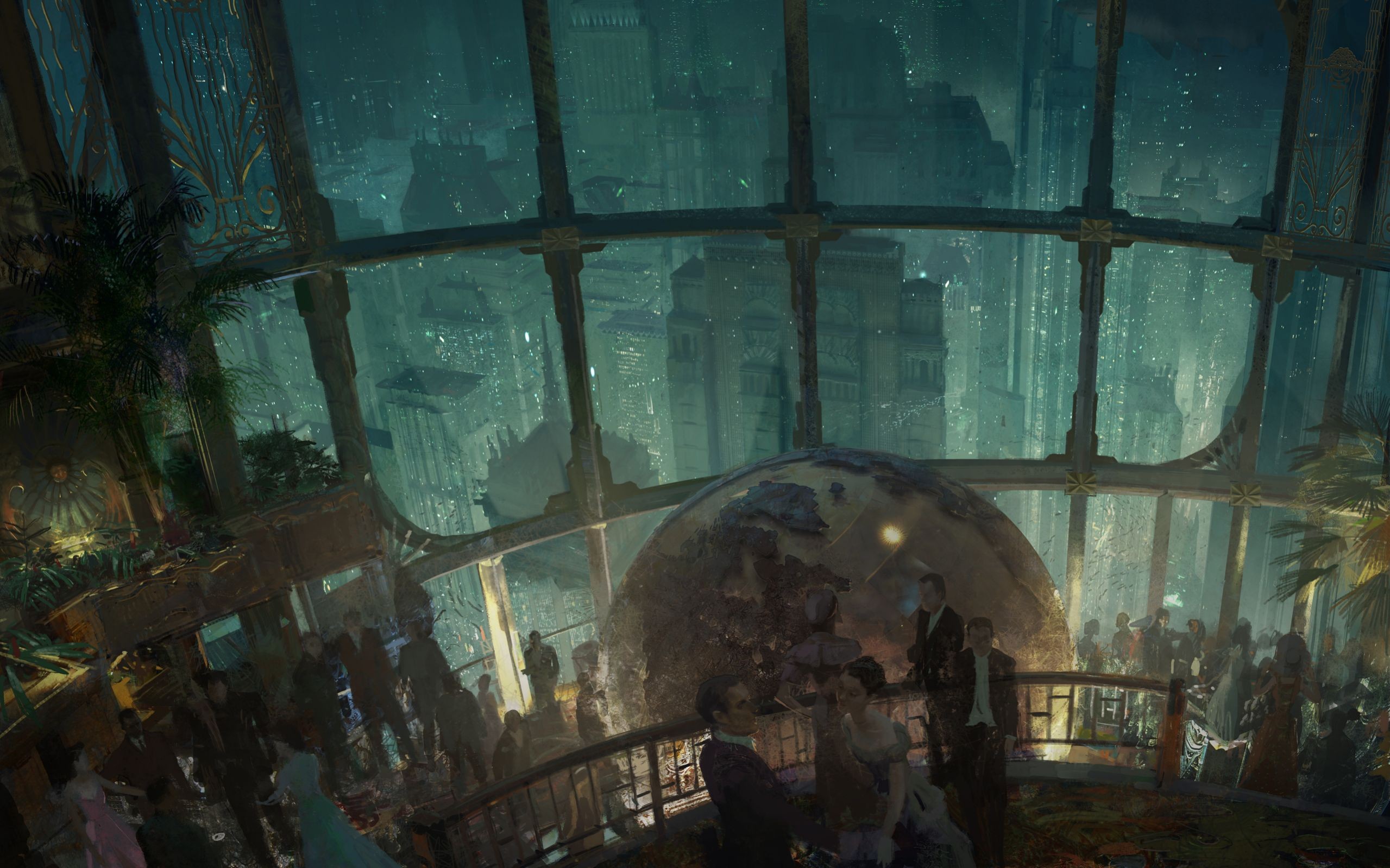 BioShock Video Game Art Video Games City Underwater Rapture 2559x1599