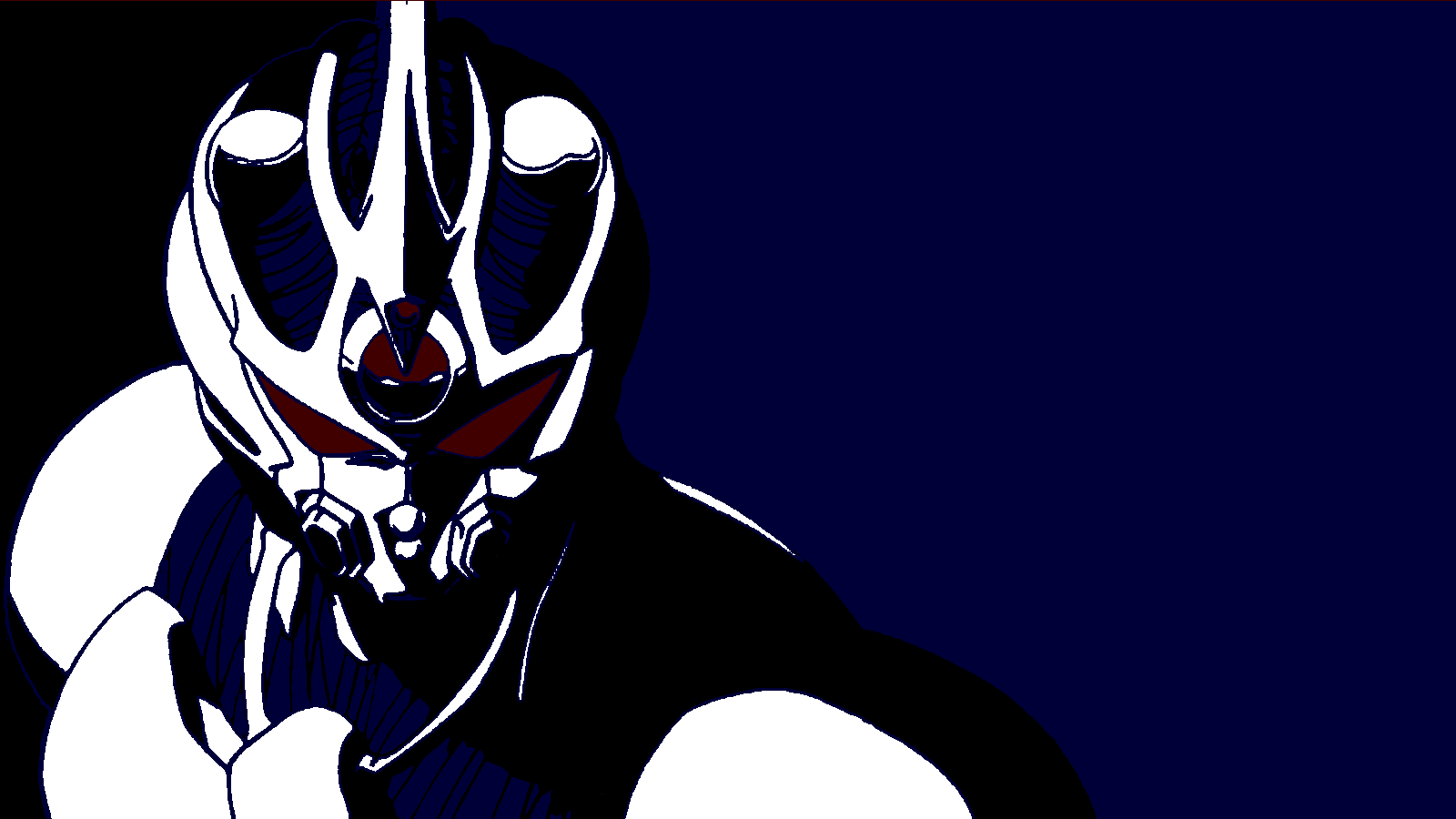 Guyver Anime Red Eyes Blue Background Simple Background 1600x900