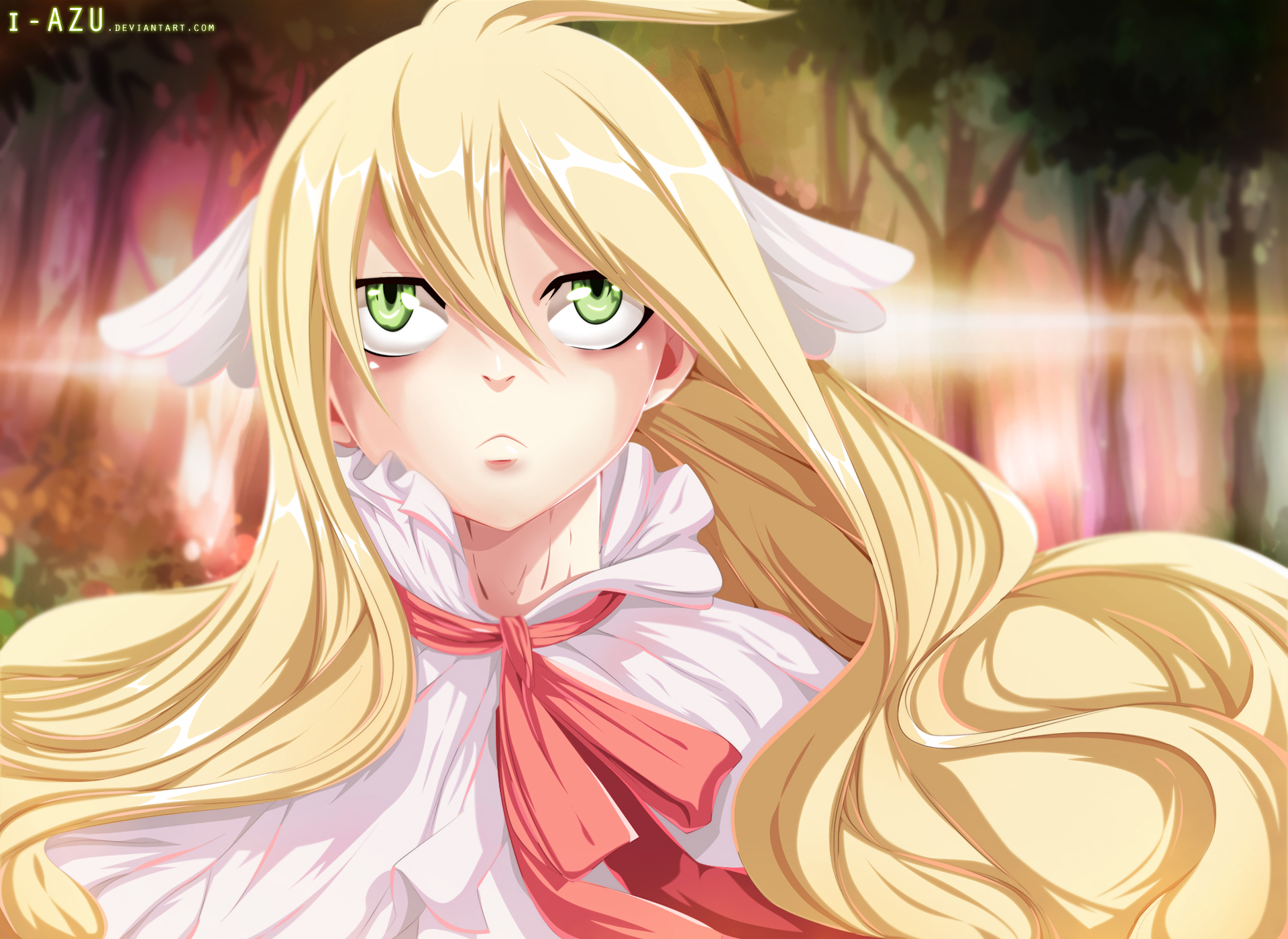 Fairy Tail Mavis Vermilion Anime Girls Blonde Green Eyes Long Hair 1920x1400