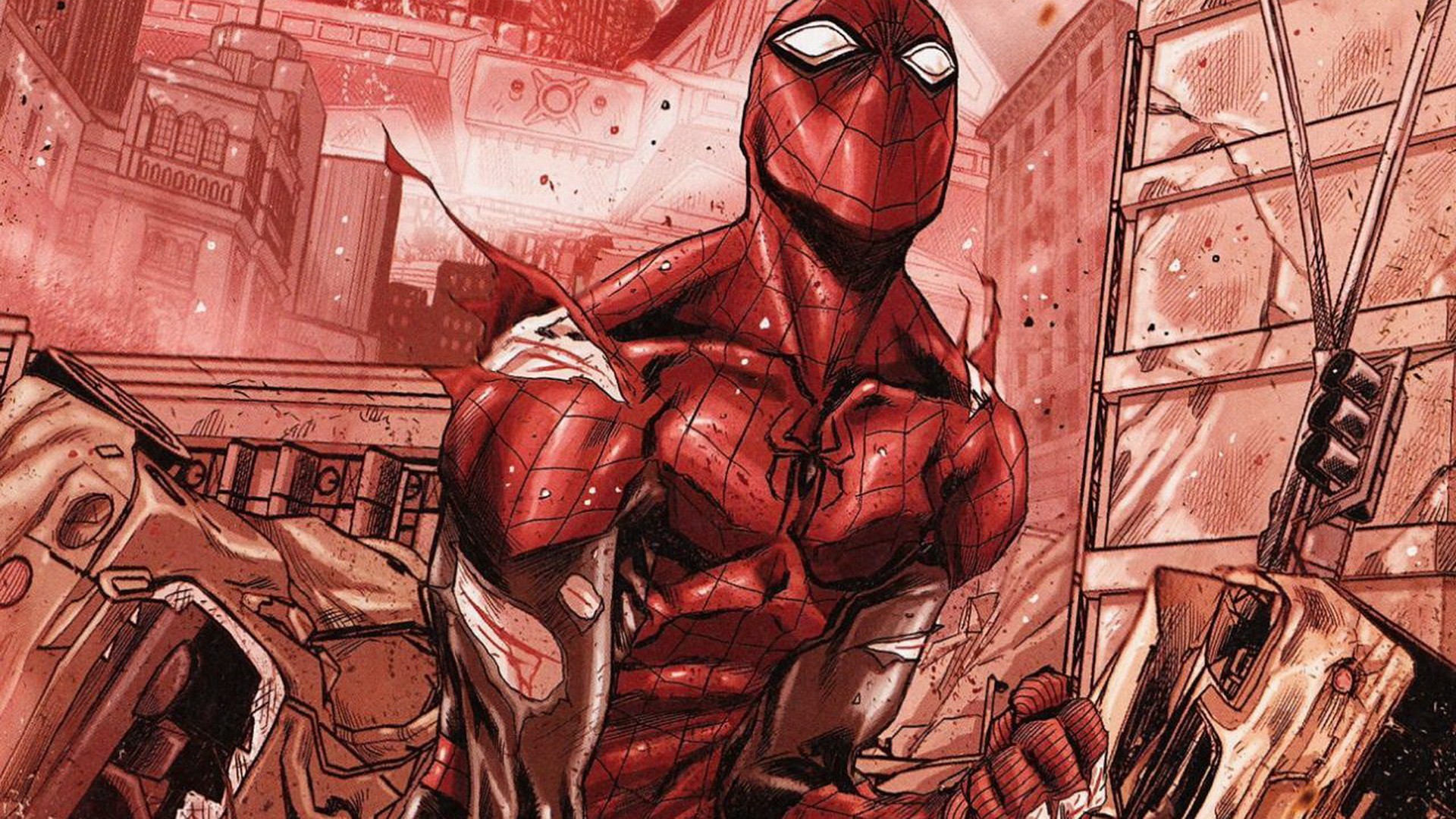 Marvel Comics Superior Spider Man Spider Man Comics Red Superhero 1920x1080