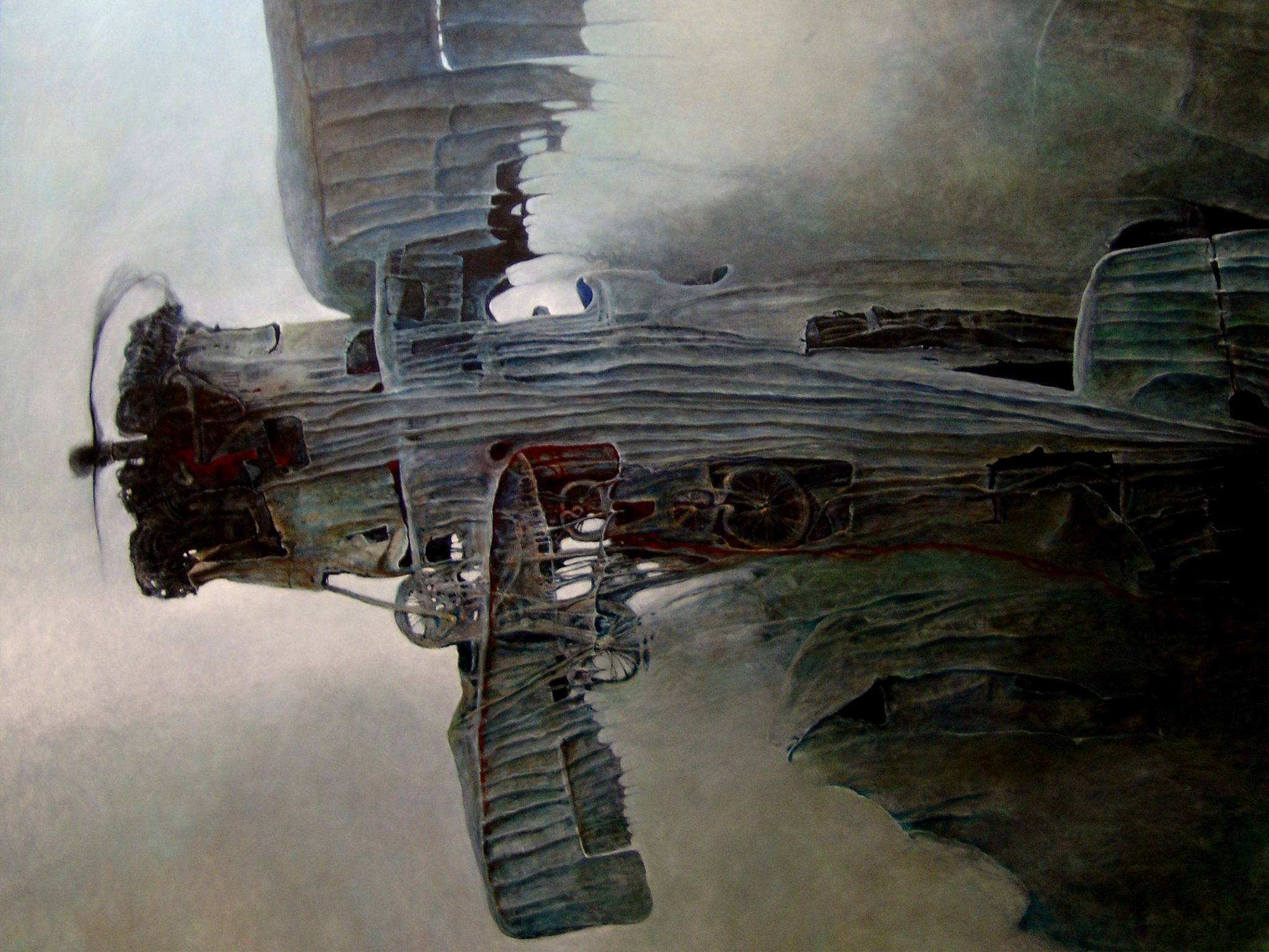 Zdzis Aw Beksi Ski Painting Artwork Fantasy Art Polish Detailed Planes Aircraft Airborne Nightmare D 2048x1536