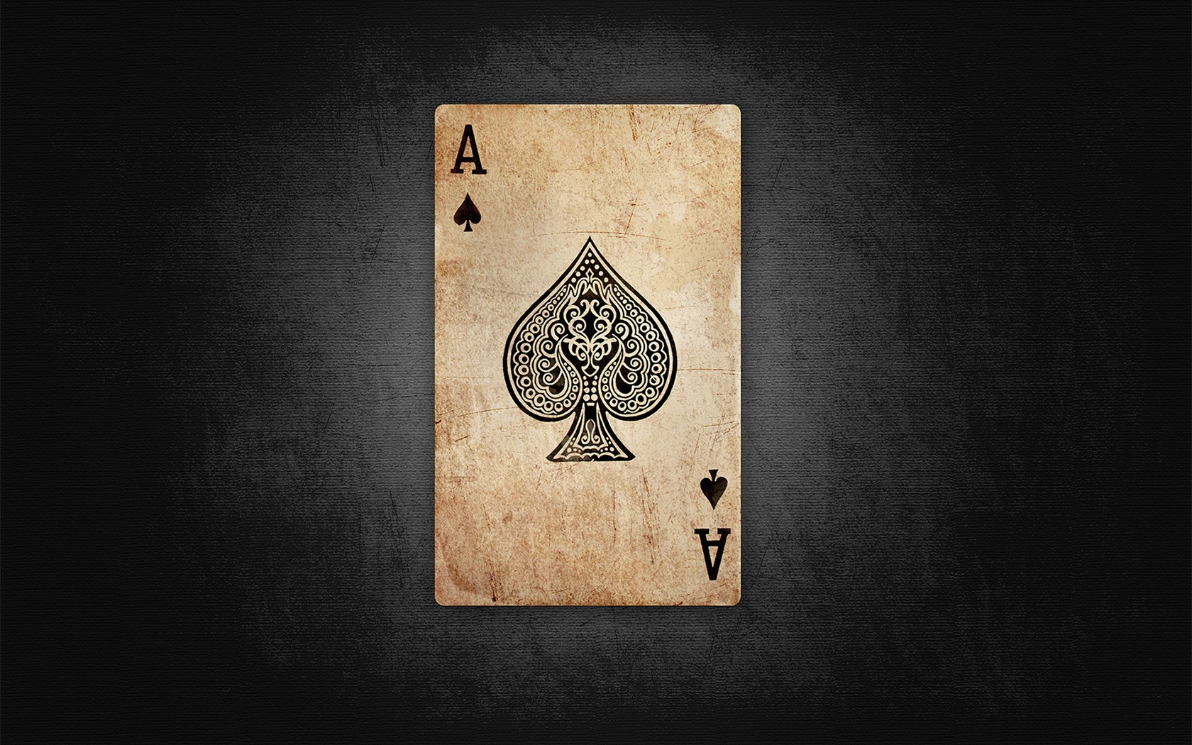 Cards Aces Digital Art Black Background Cards Simple Background Beige Ace Of Spades 1680x1050