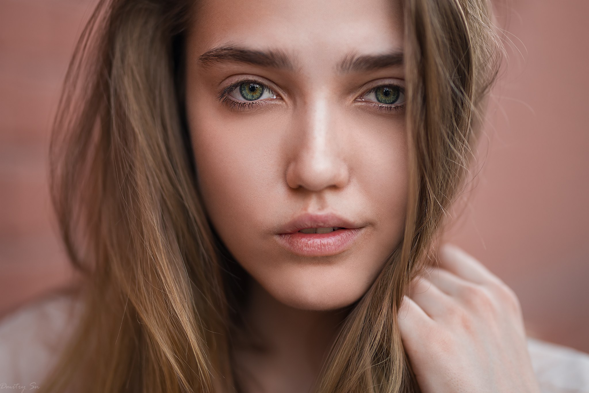 Women Brunette Closeup Green Eyes Face Bokeh Portrait Dmitry Shulgin Tina Model 2048x1365