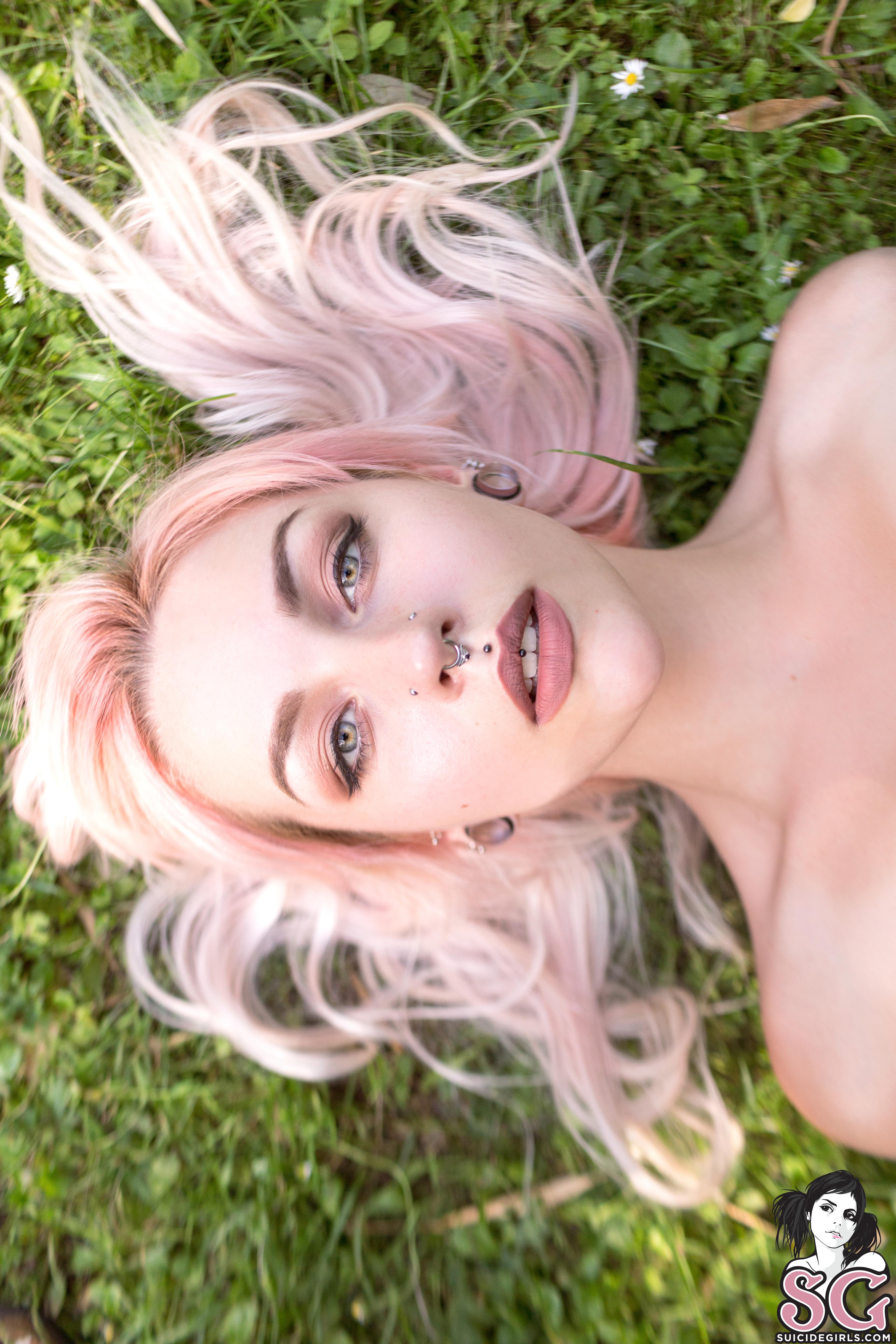 Women Pink Hair Tattoo Garden Long Hair Grass Plants Piercing Eve Owl Stretched Ears Pierced Ears Pi 3840x5760