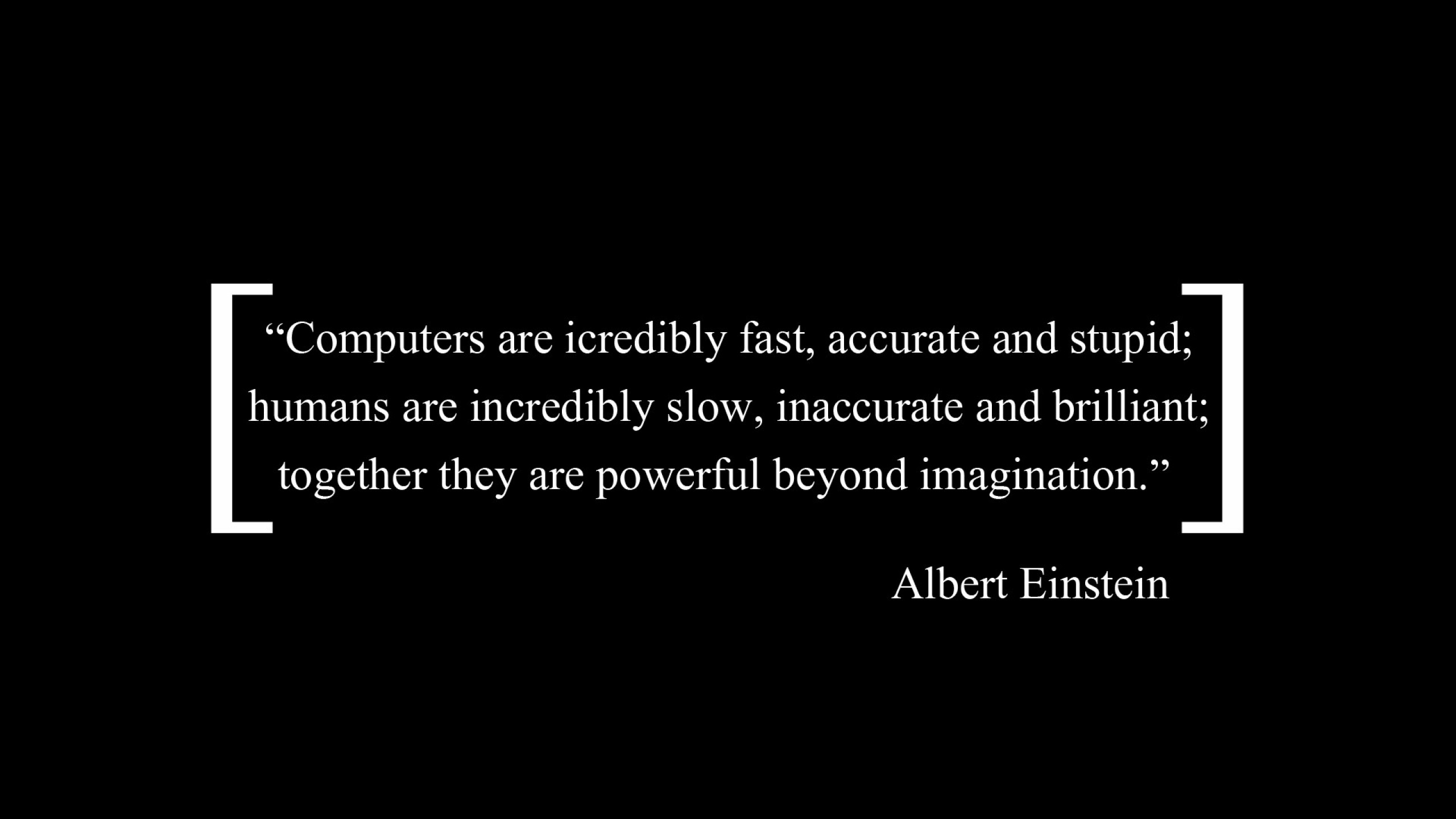 Albert Einstein Typo Quote Simple Background 2560x1440