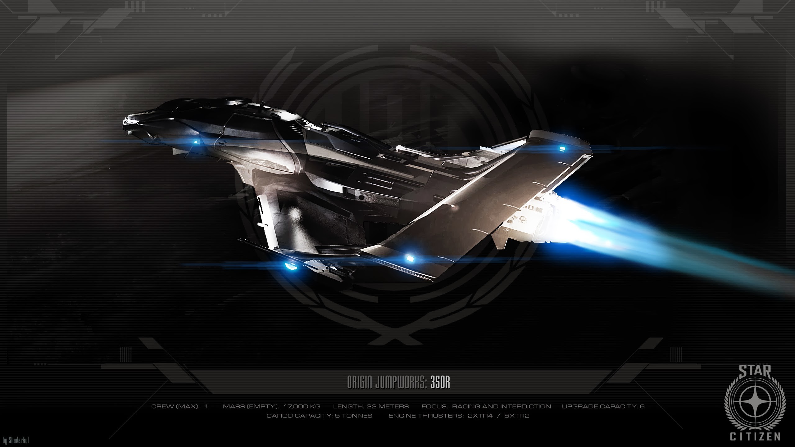 Star Citizen Spaceship 350r Star Citizen Origin Jumpworks Black 2560x1440