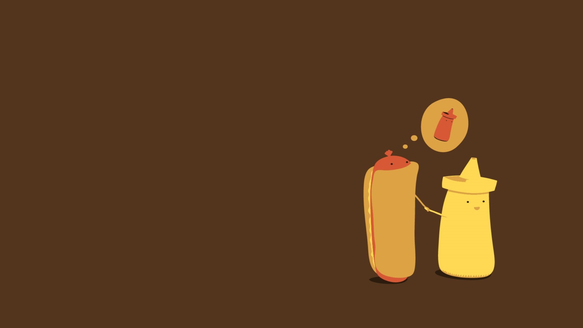 Humor Hot Dogs Food Brown Background Simple Background 1920x1080