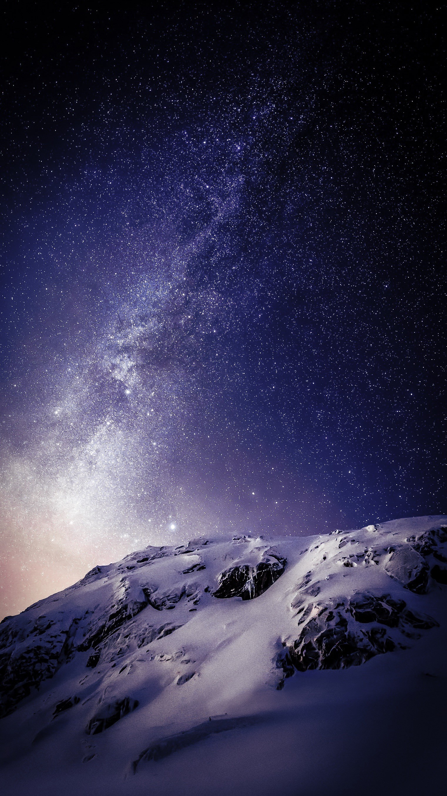 Sky Mountains Portrait Display Night Snow Edited IOS 1522x2706