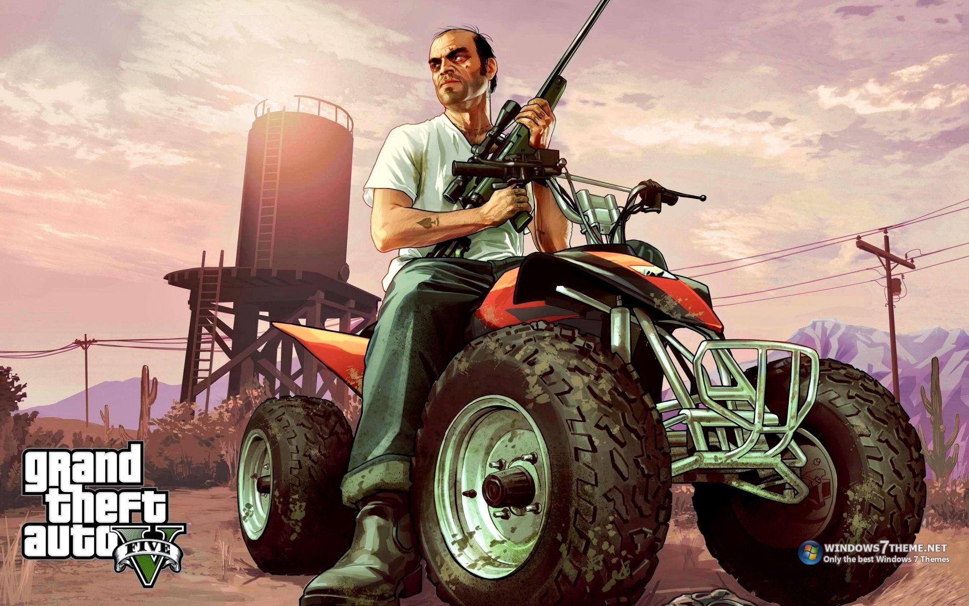 Grand Theft Auto V Video Games Gun Sniper Rifle ATVs 1920x1200