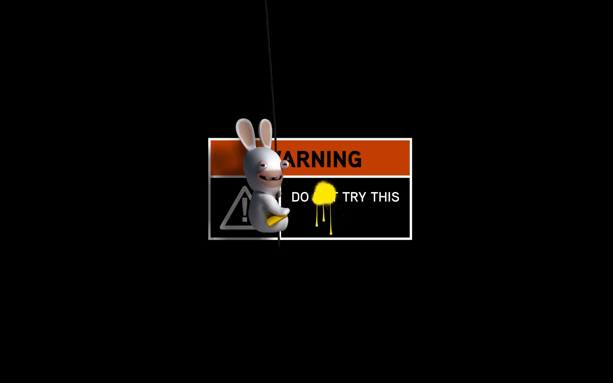 Warning Signs Raving Rabbids Simple Background 2560x1600