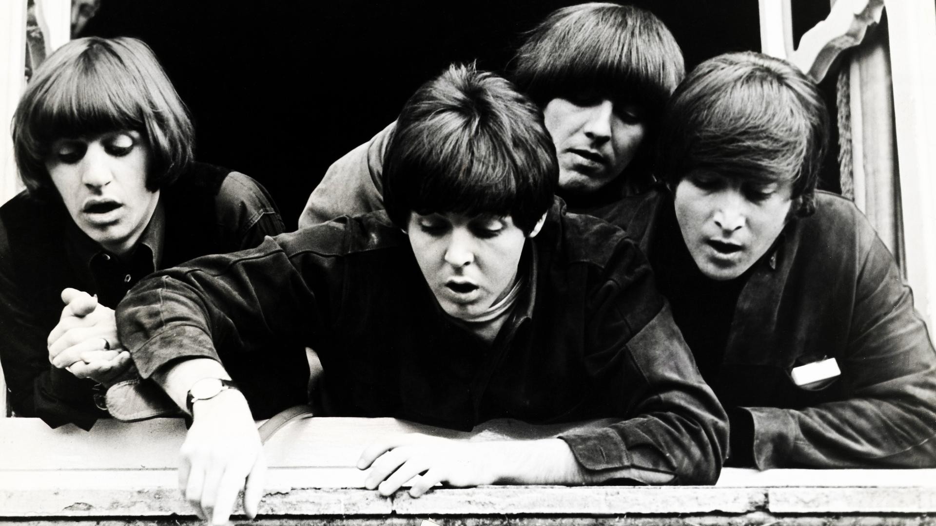 The Beatles Monochrome Monochrome Paul McCartney John Lennon George Harrison Ringo Starr Music Men M 1920x1080