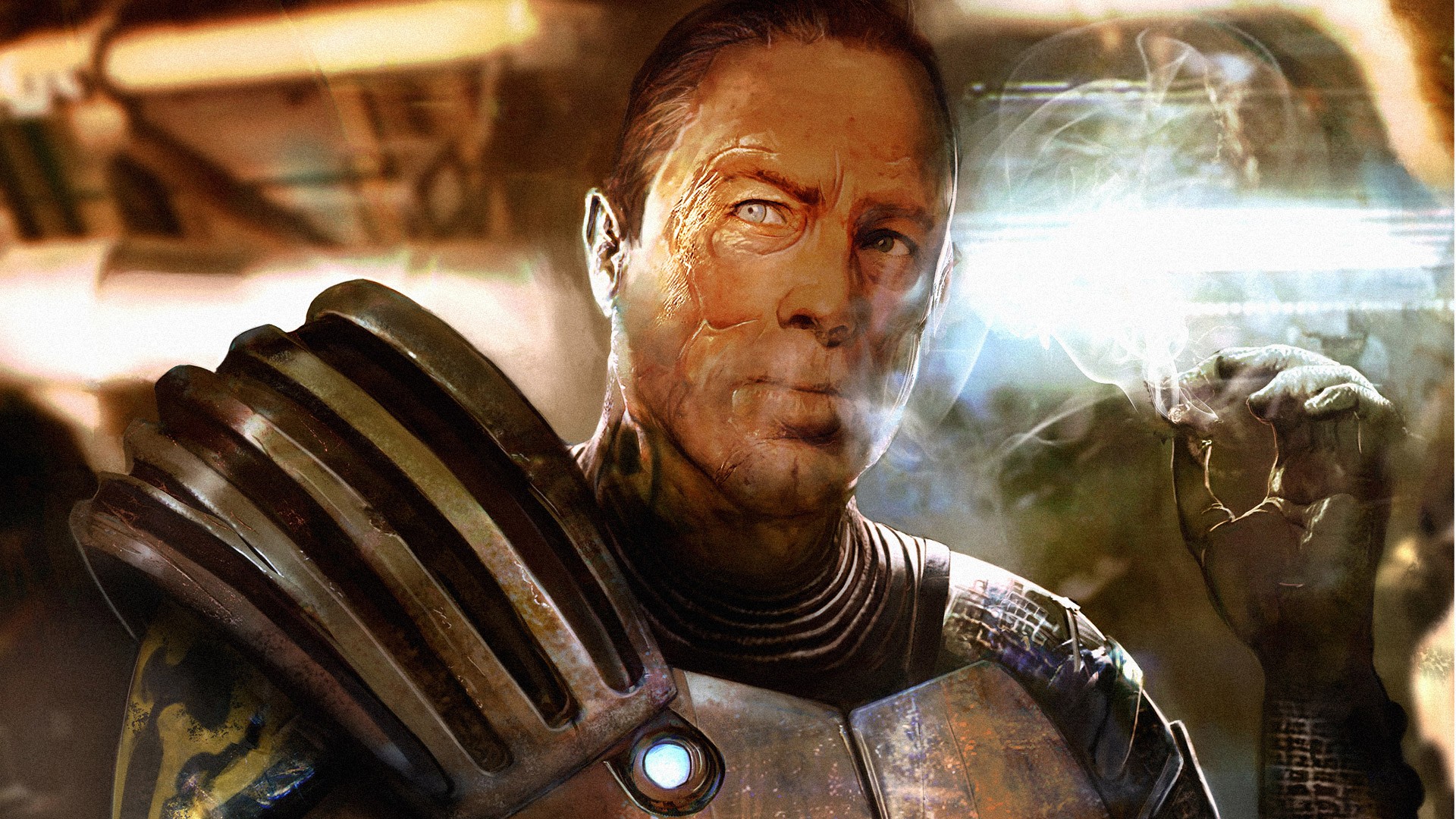 Mass Effect Zaeed Massani Scars Video Game Art Video Games 1920x1080