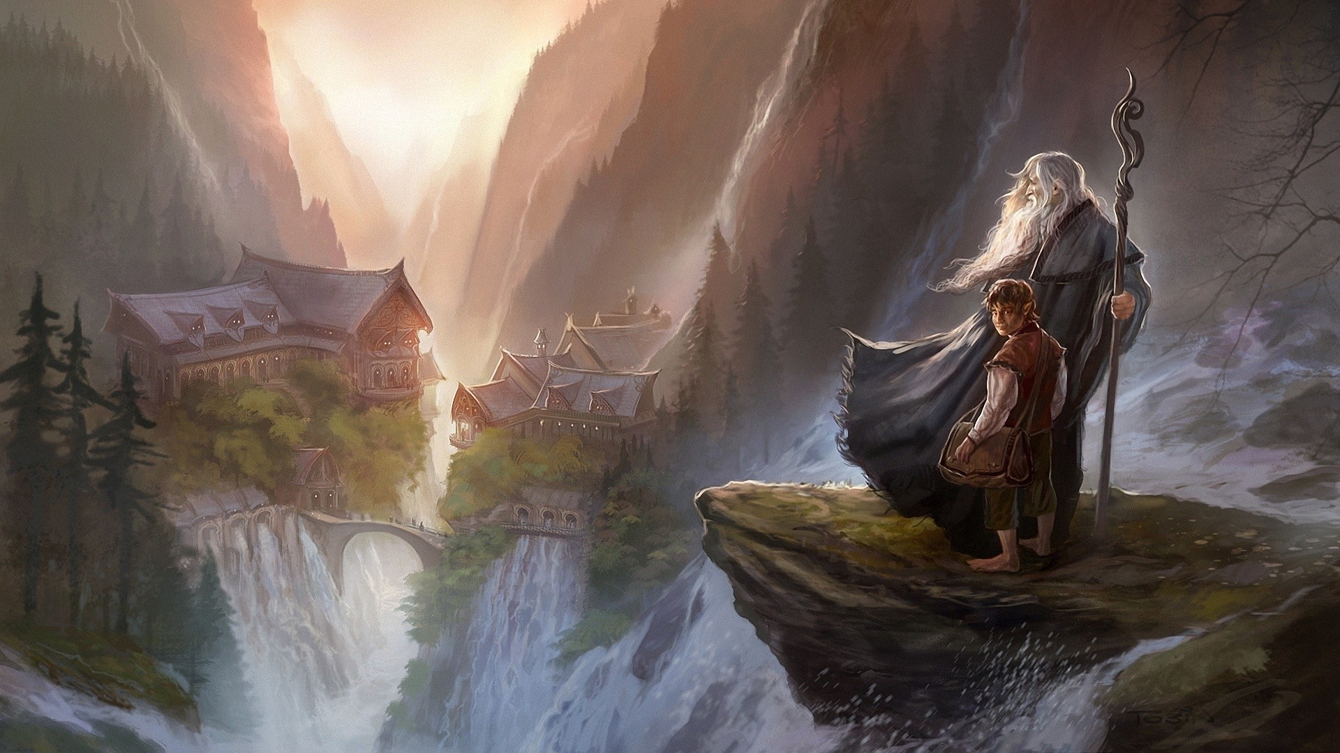 The Lord Of The Rings Gandalf The Hobbit Rivendell Fantasy Art Movies Bilbo Baggins 1920x1080