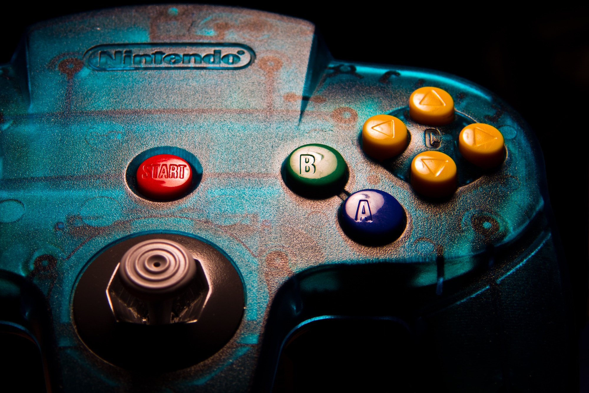 Dark Colorful Nintendo 64 Controllers 2000x1334