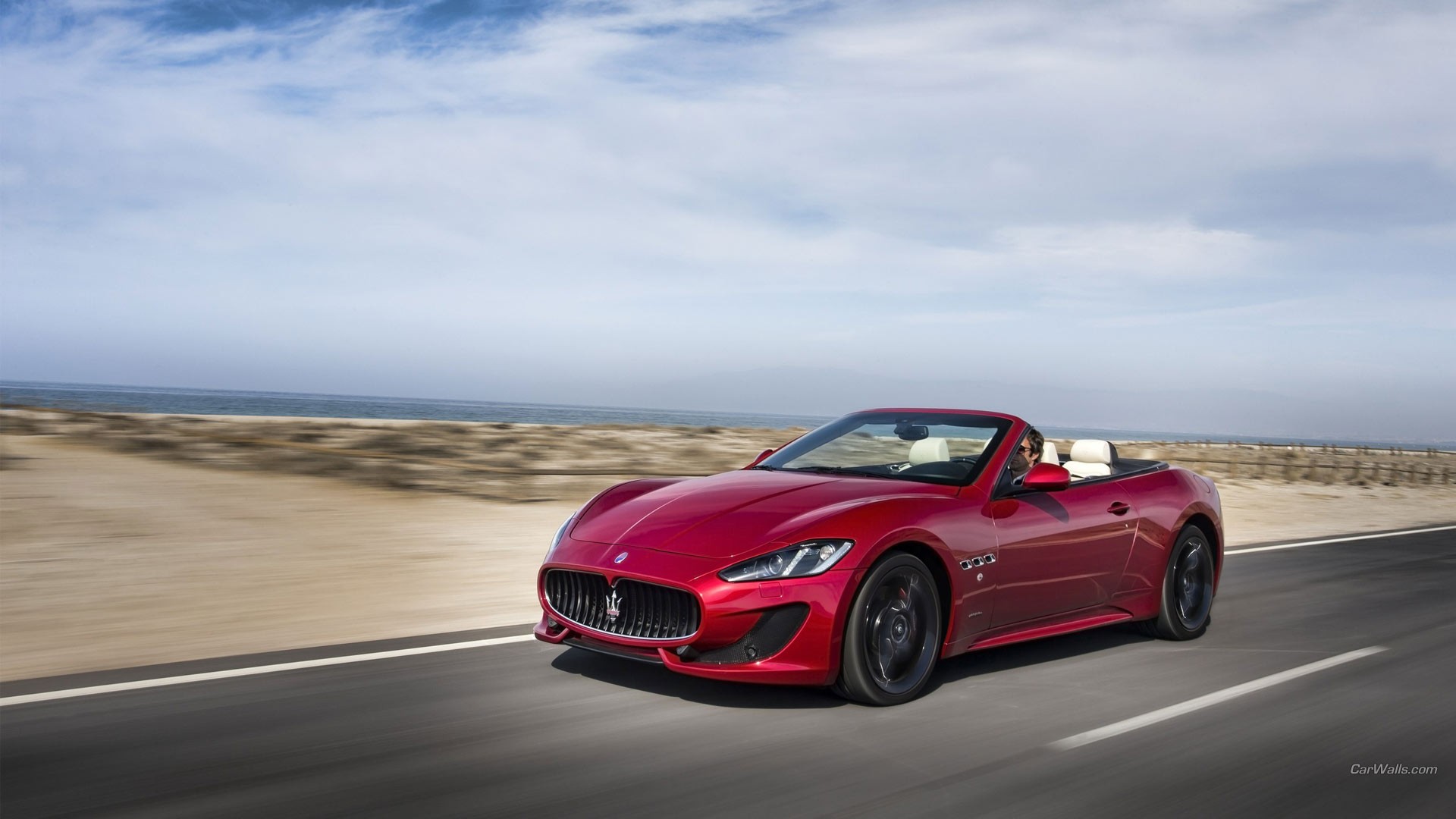 Maserati GranCabrio Car Sports Car Red Cars Cabriolet 1920x1080