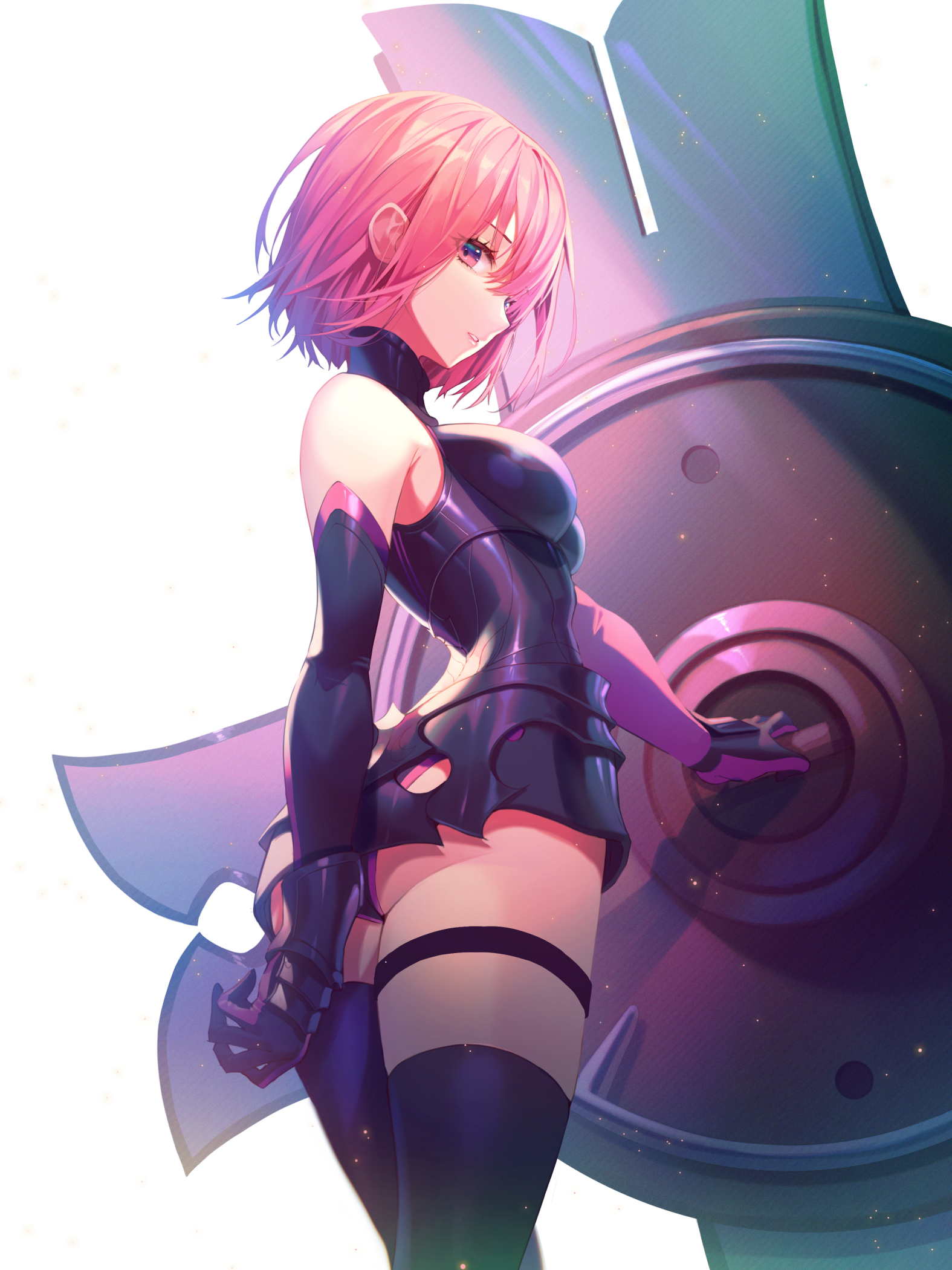 Mashu Kyrielight Fate Grand Order Fate Series Women Pink Hair Looking At Viewer Armor Thigh Highs El 1575x2100