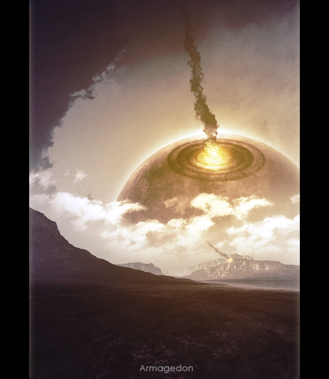 Planet Lights Clouds Universe Earth Armagedon Artwork Fantasy Art Stars Meteors Space Art 1129x1300