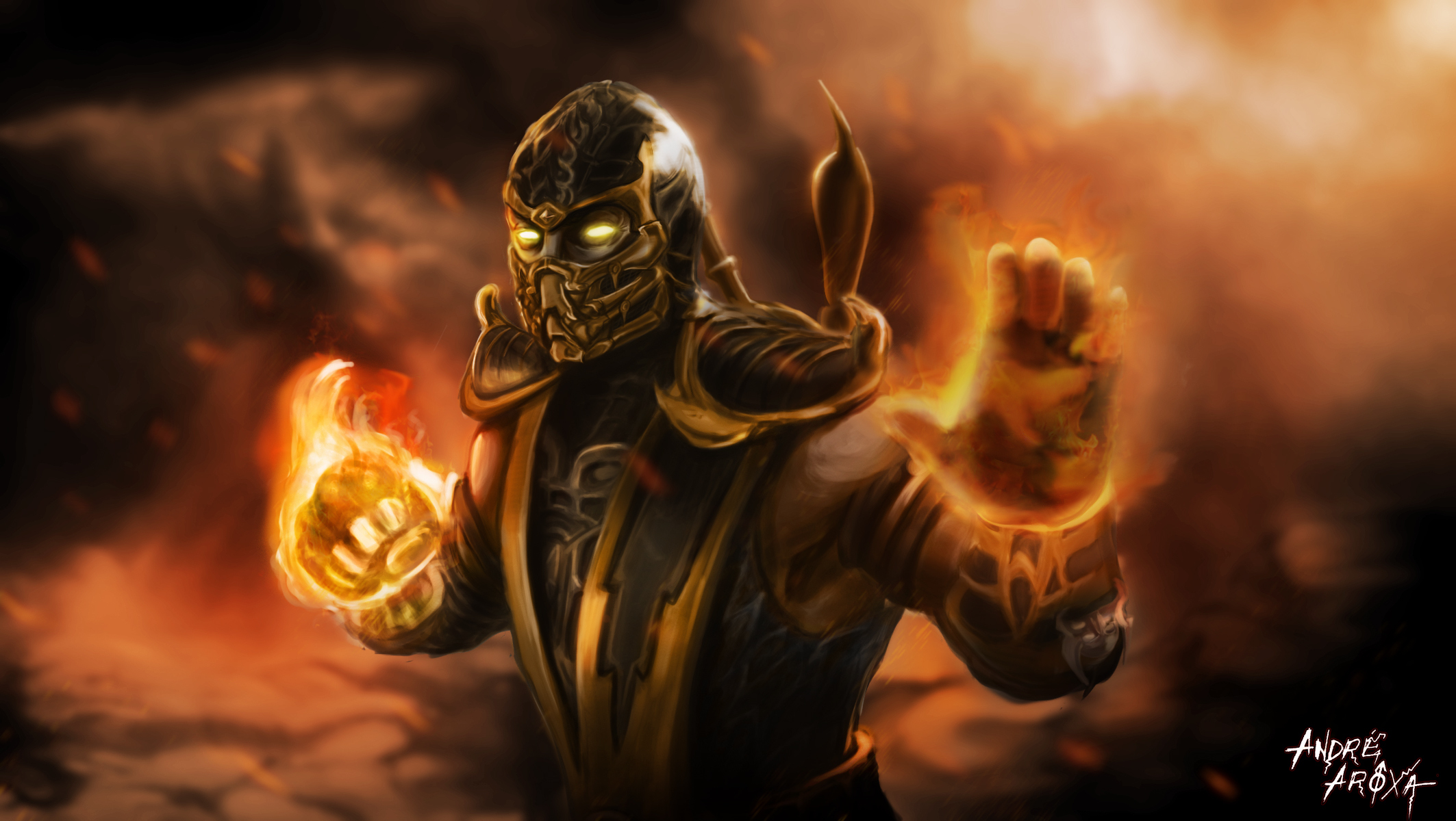 Mortal Kombat Fire Warrior Scorpion Mortal Kombat 2126x1200