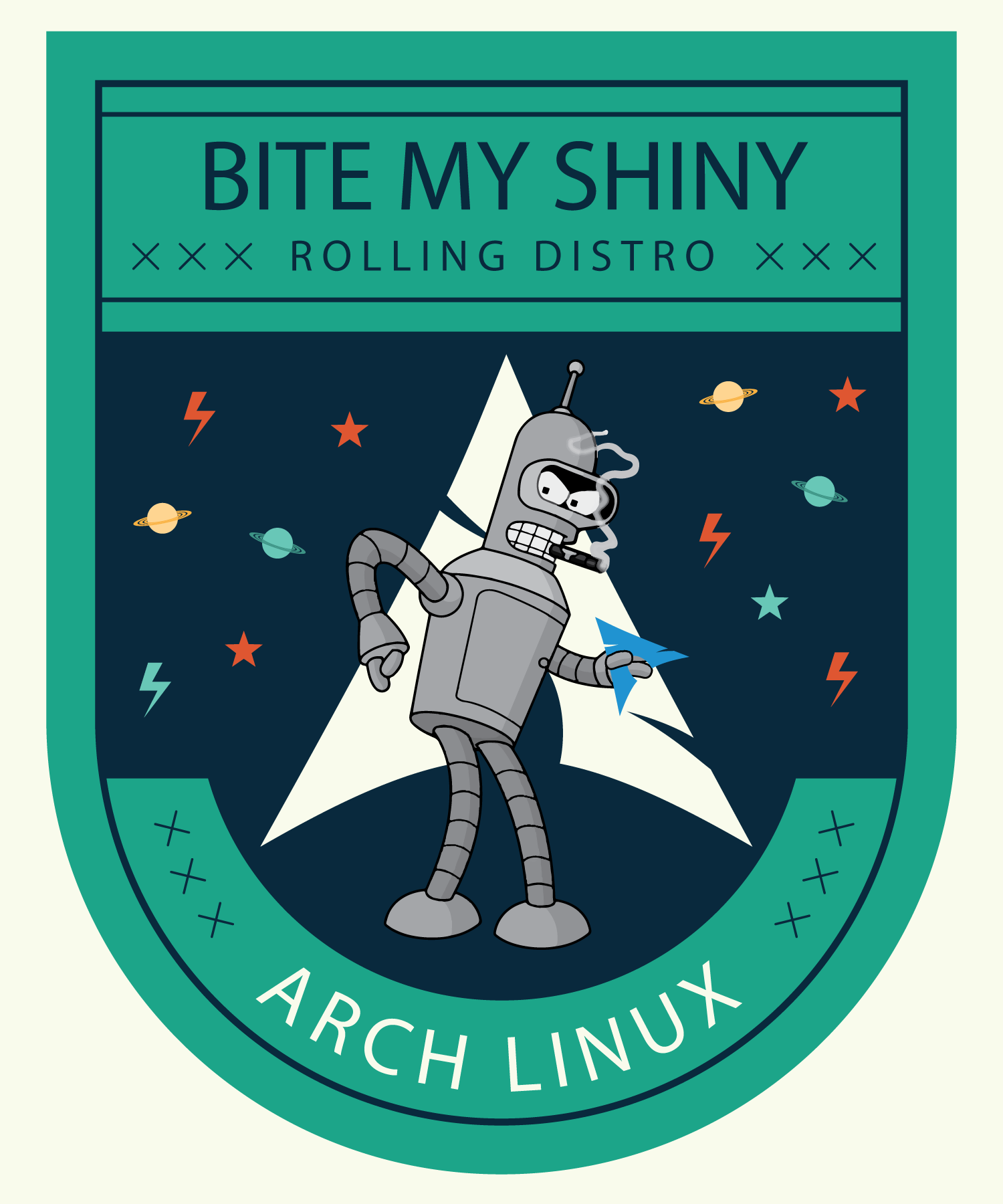 Linux Archlinux Logo Futurama Bender 1500x1800