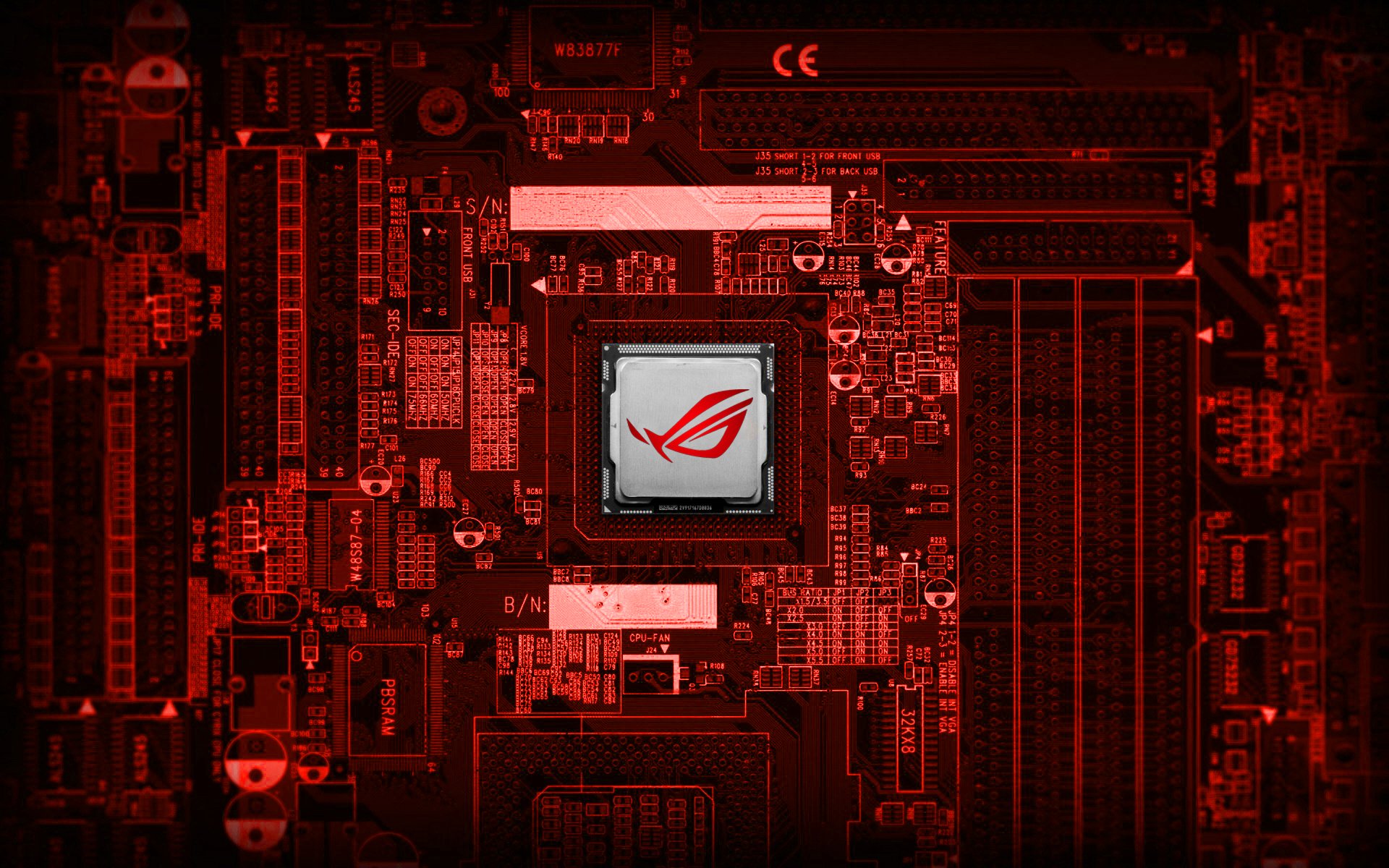 Asus Computer Technology Red Motherboard 1920x1200
