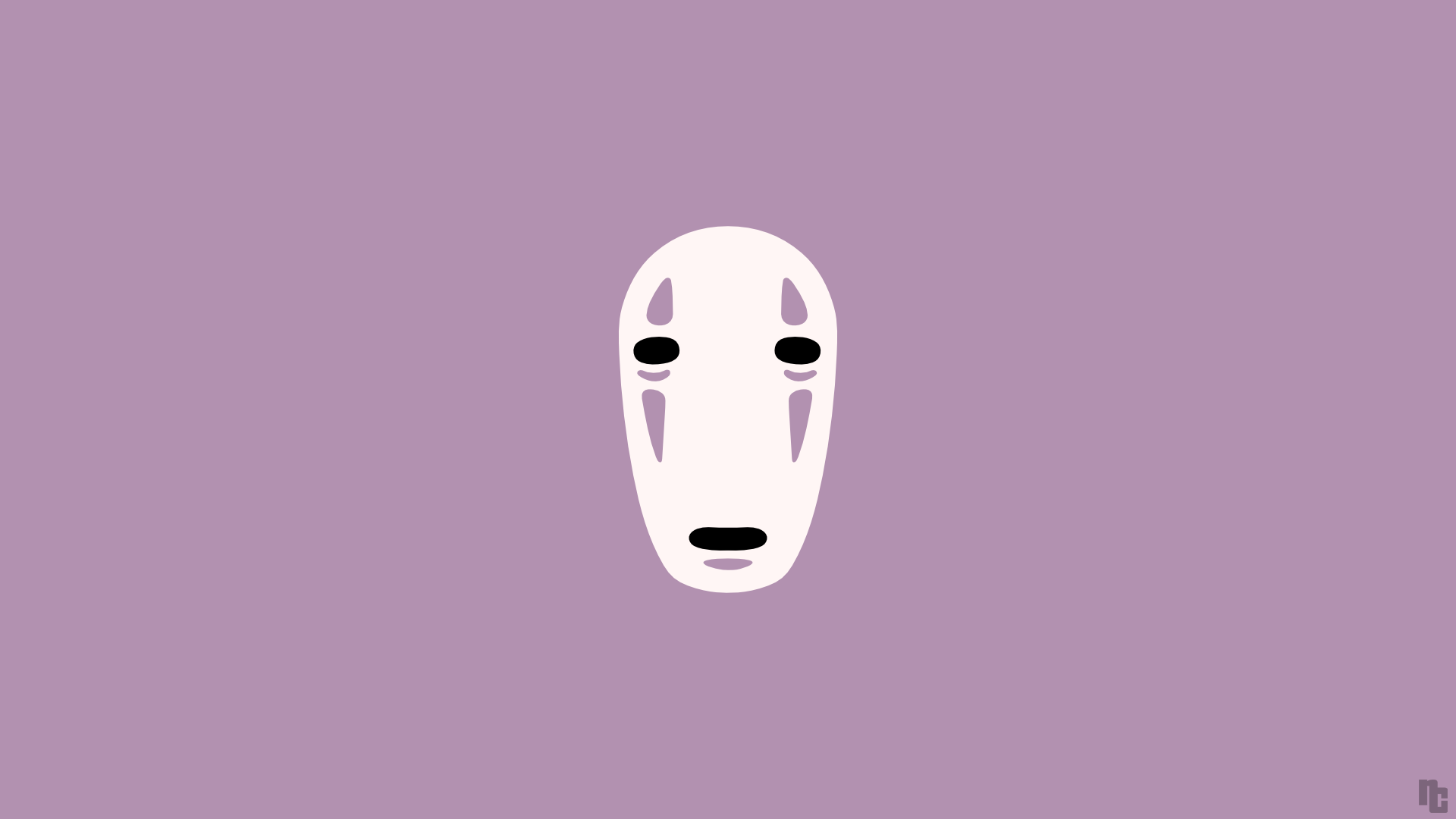 Mask Anime Spirited Away Purple Background Simple Background Minimalism Kaonashi 1920x1080