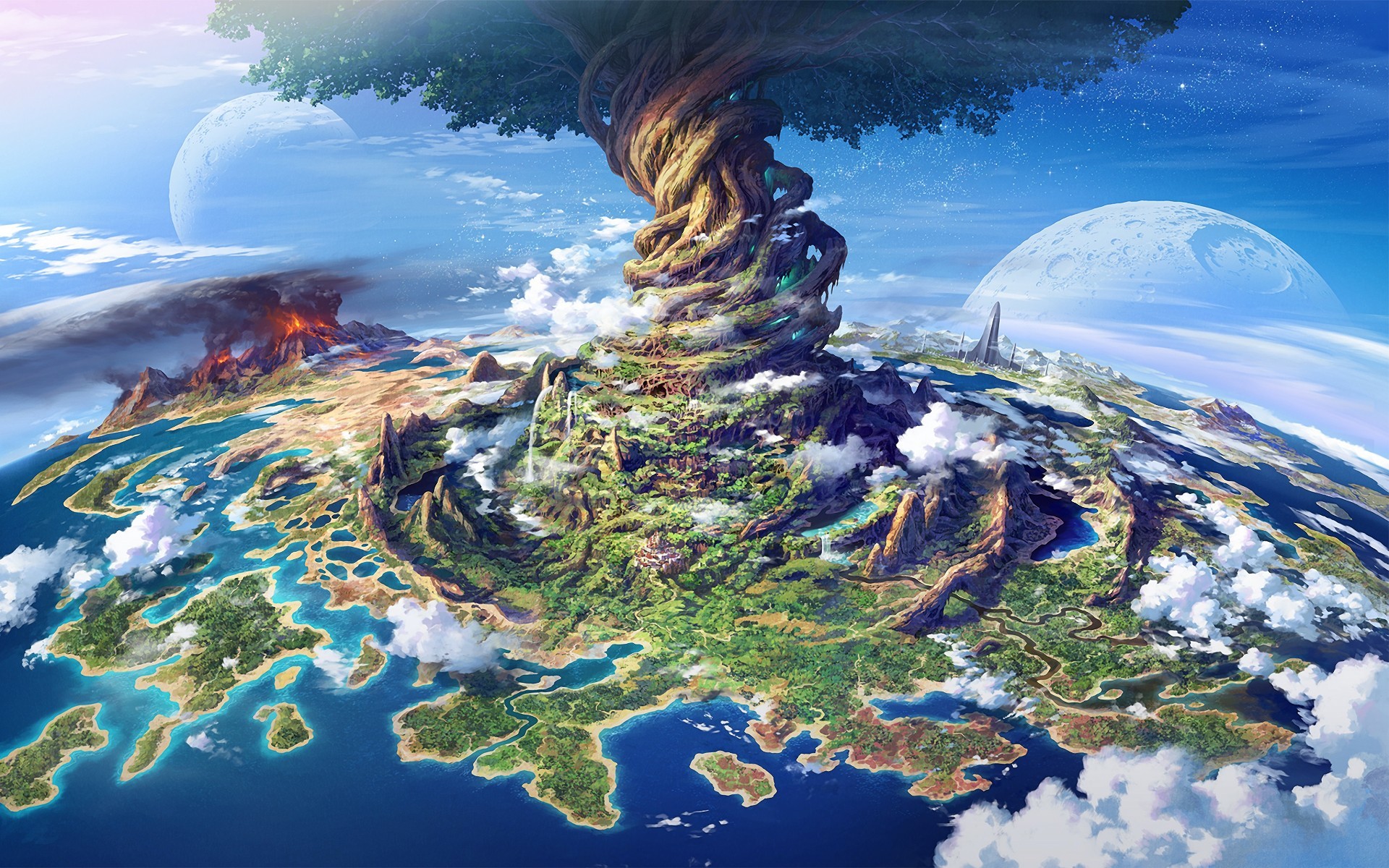 Earth Planet World Tree Yggdrasil Volcano Etrian Odyssey 1920x1200
