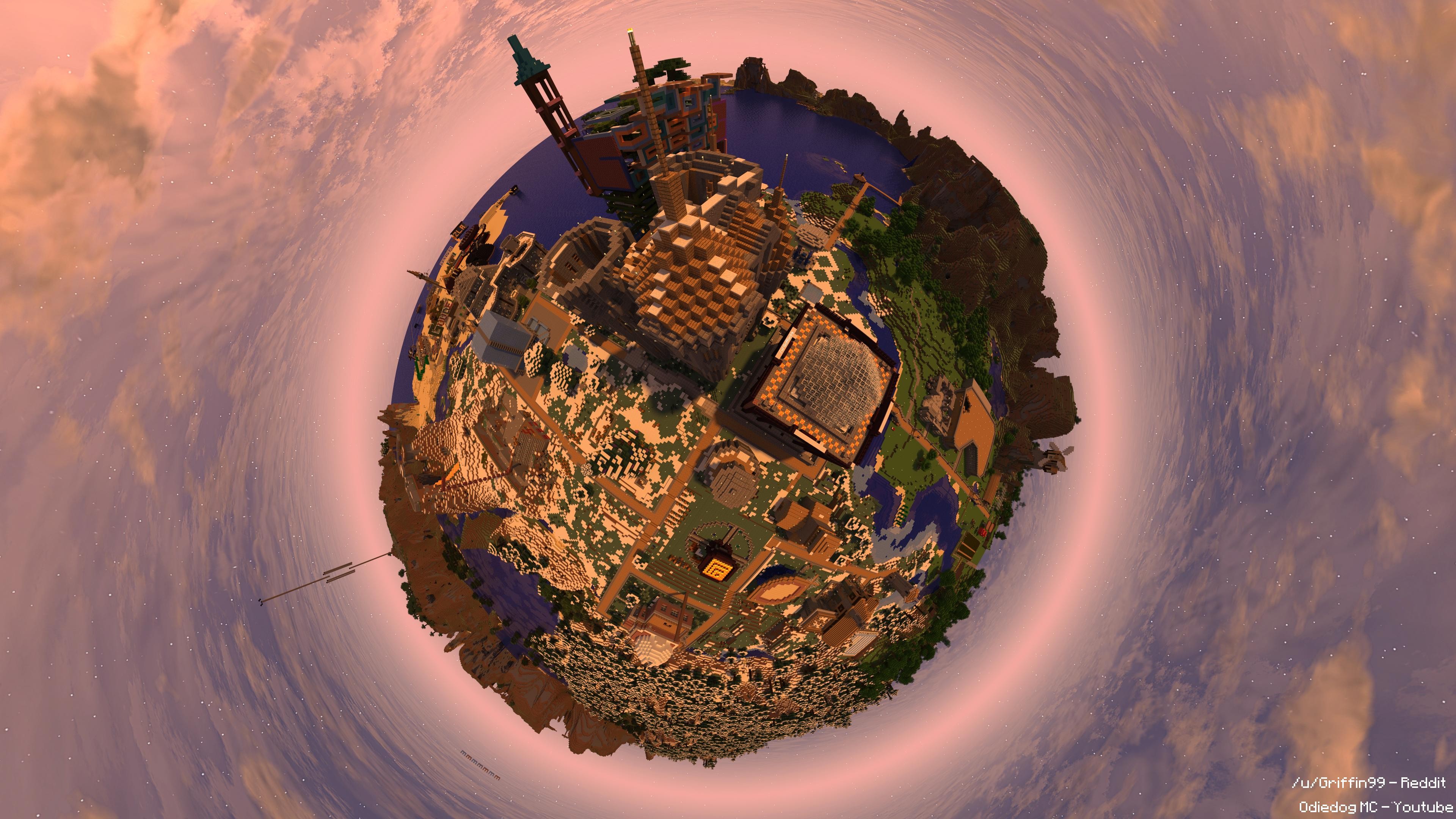 Minecraft Video Games Panoramic Sphere 3840x2160