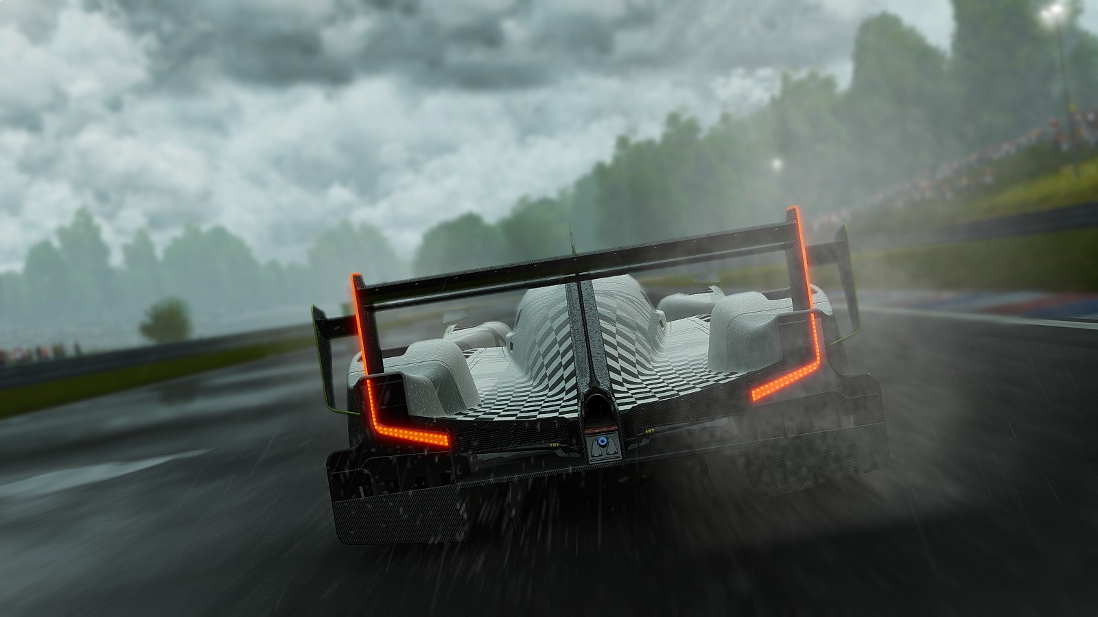 Digital Art Car Tail Light Road Race Cars Rain Motion Blur Project Cars Video Games Rear Wing 1600x900