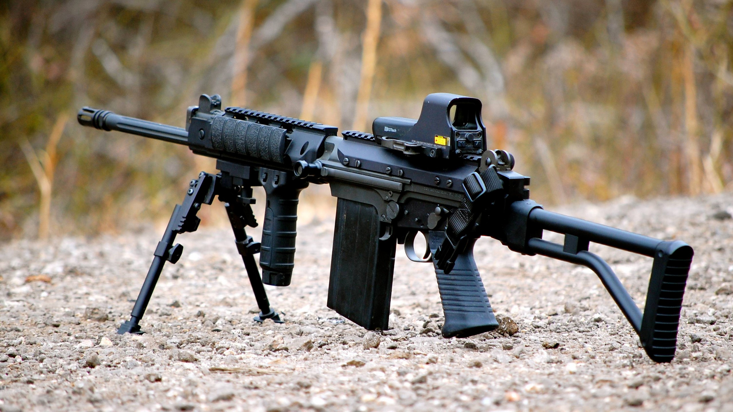 Gun FN FAL Black Rifle 2560x1440