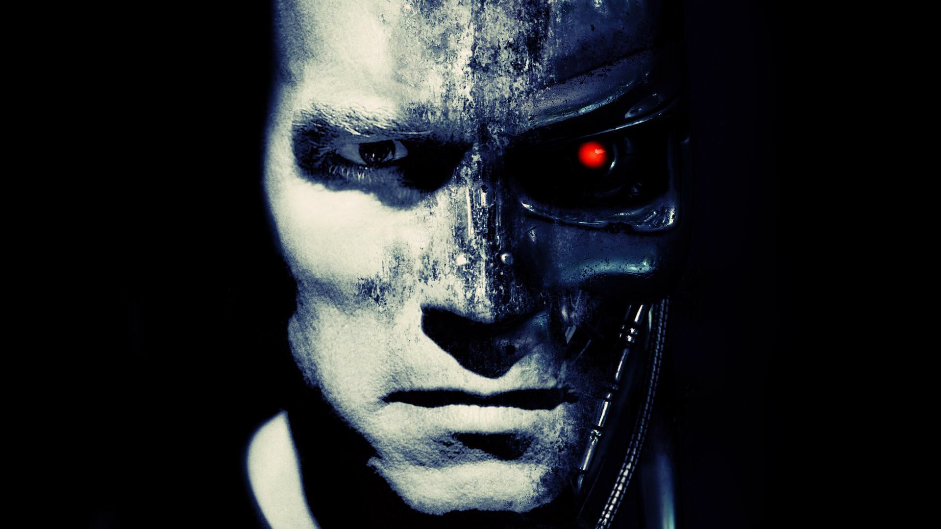 Endoskeleton Futuristic Arnold Schwarzenegger Black Background Closeup Science Fiction Cyborg Machin 1920x1080