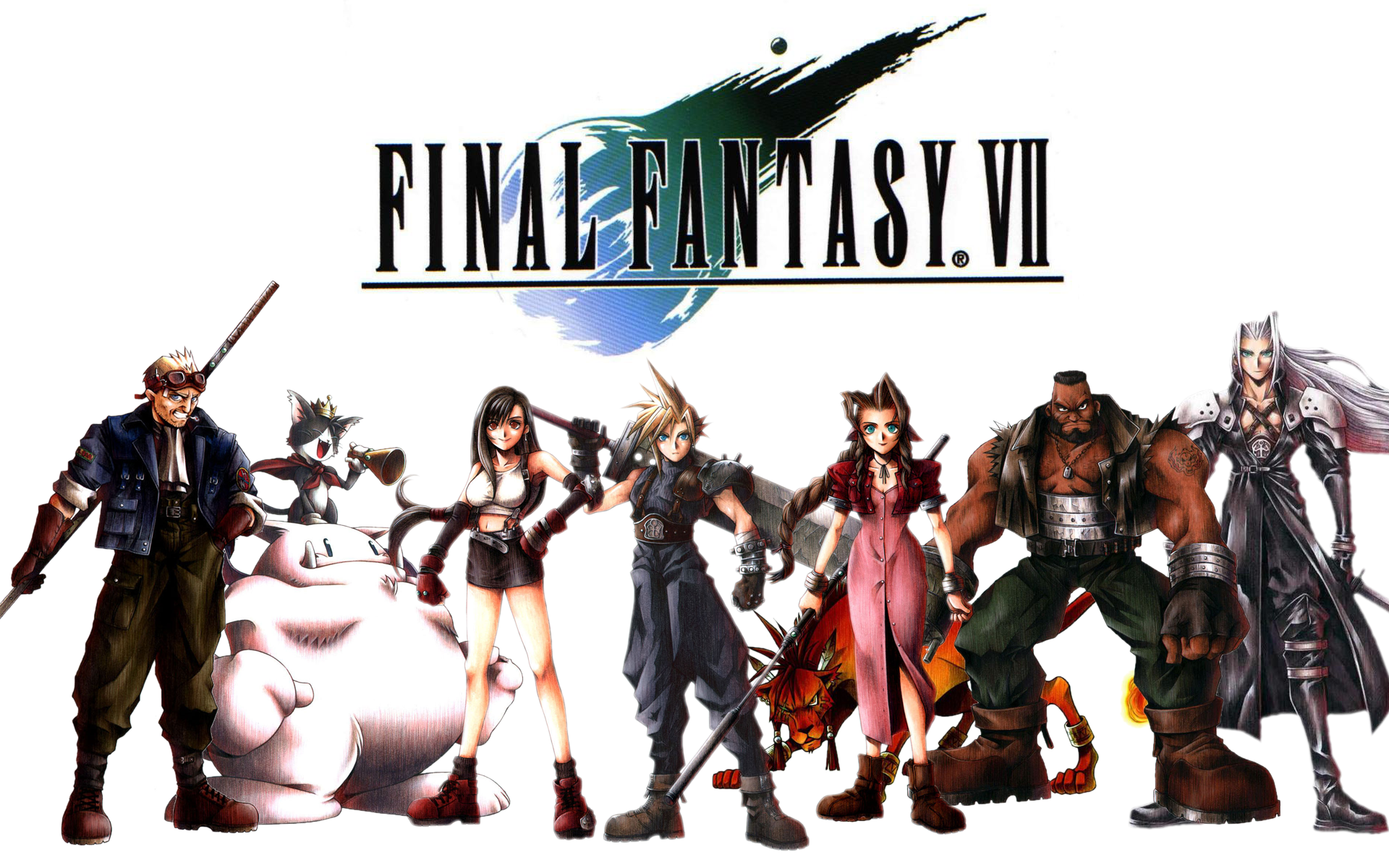 Cloud Strife Cid Highwind Cait Sith Tifa Lockhart Aerith Gainsborough Barret Wallace Sephiroth Final 1920x1200