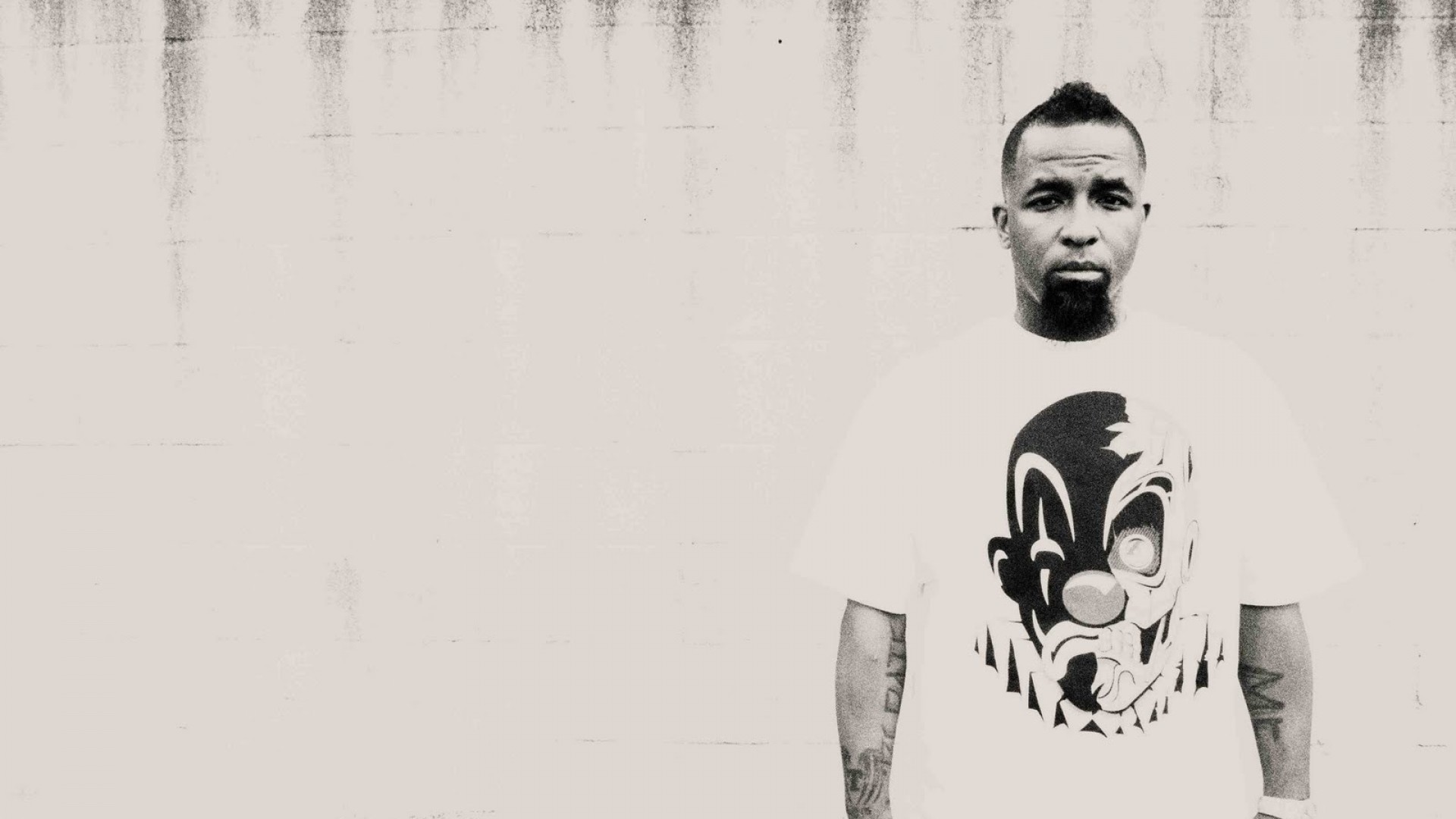 Tech N9ne Rap Clowns Monochrome Men Tattoo 1920x1080