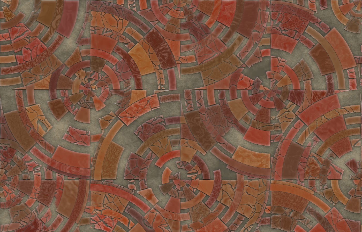 Mosaic Tiles Pattern Orange Color Brown 1400x900