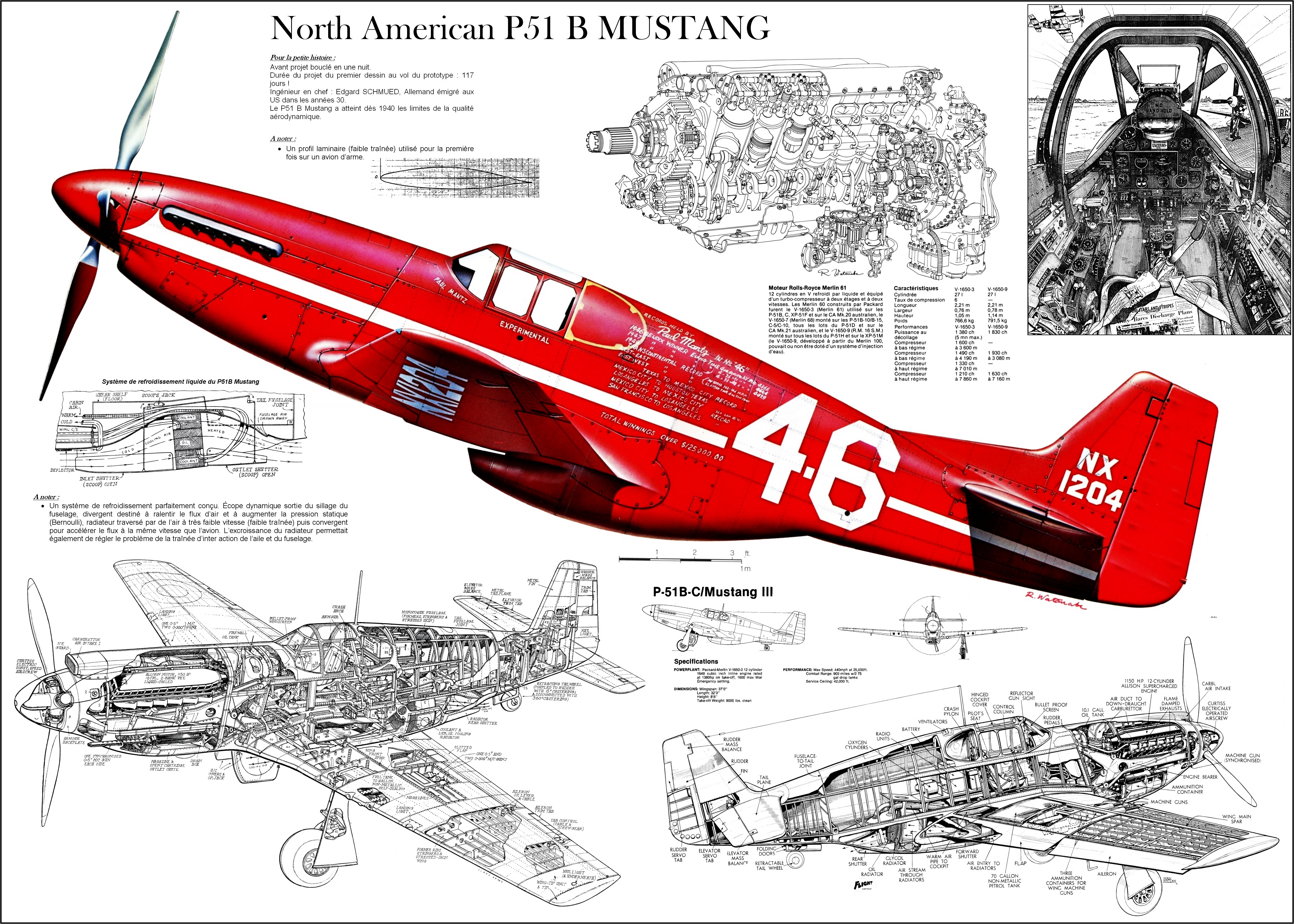 North American P 51 Mustang Schematic Aircraft 5000x3571