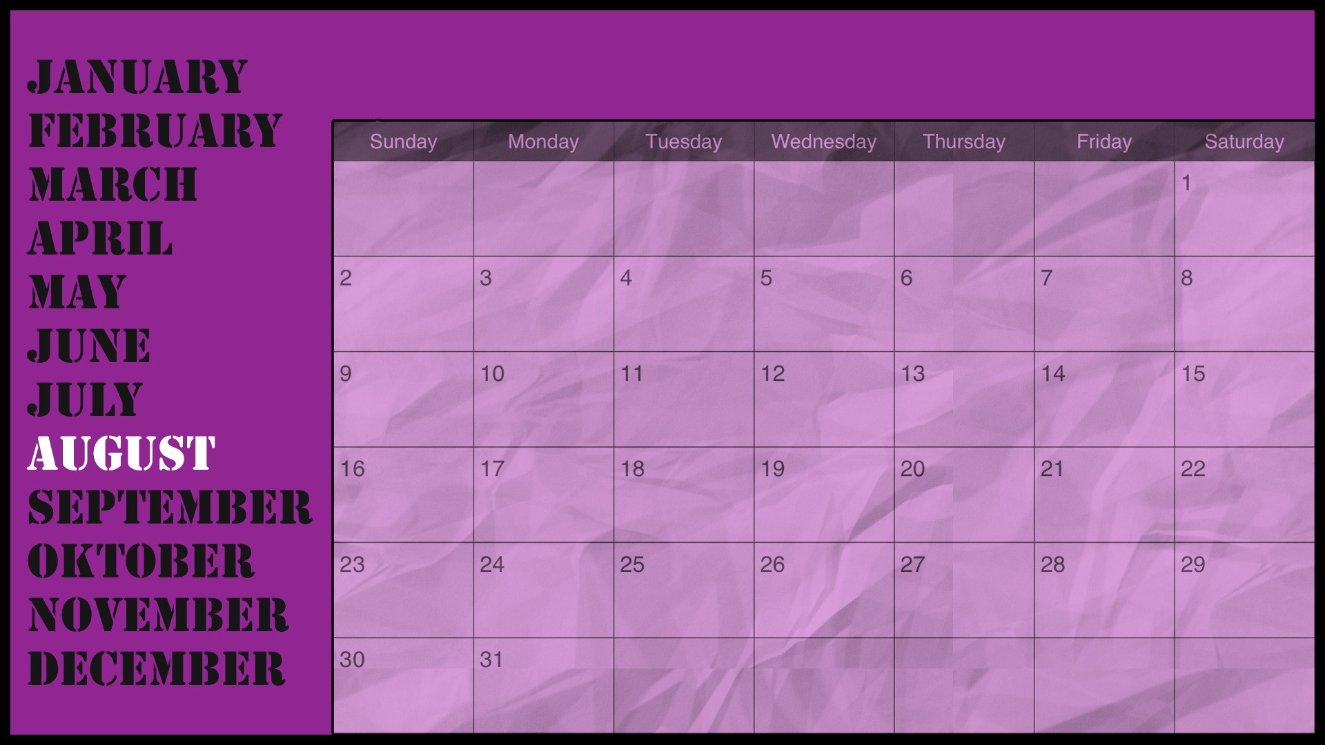 Calendar Paper April 2015 1920x1080