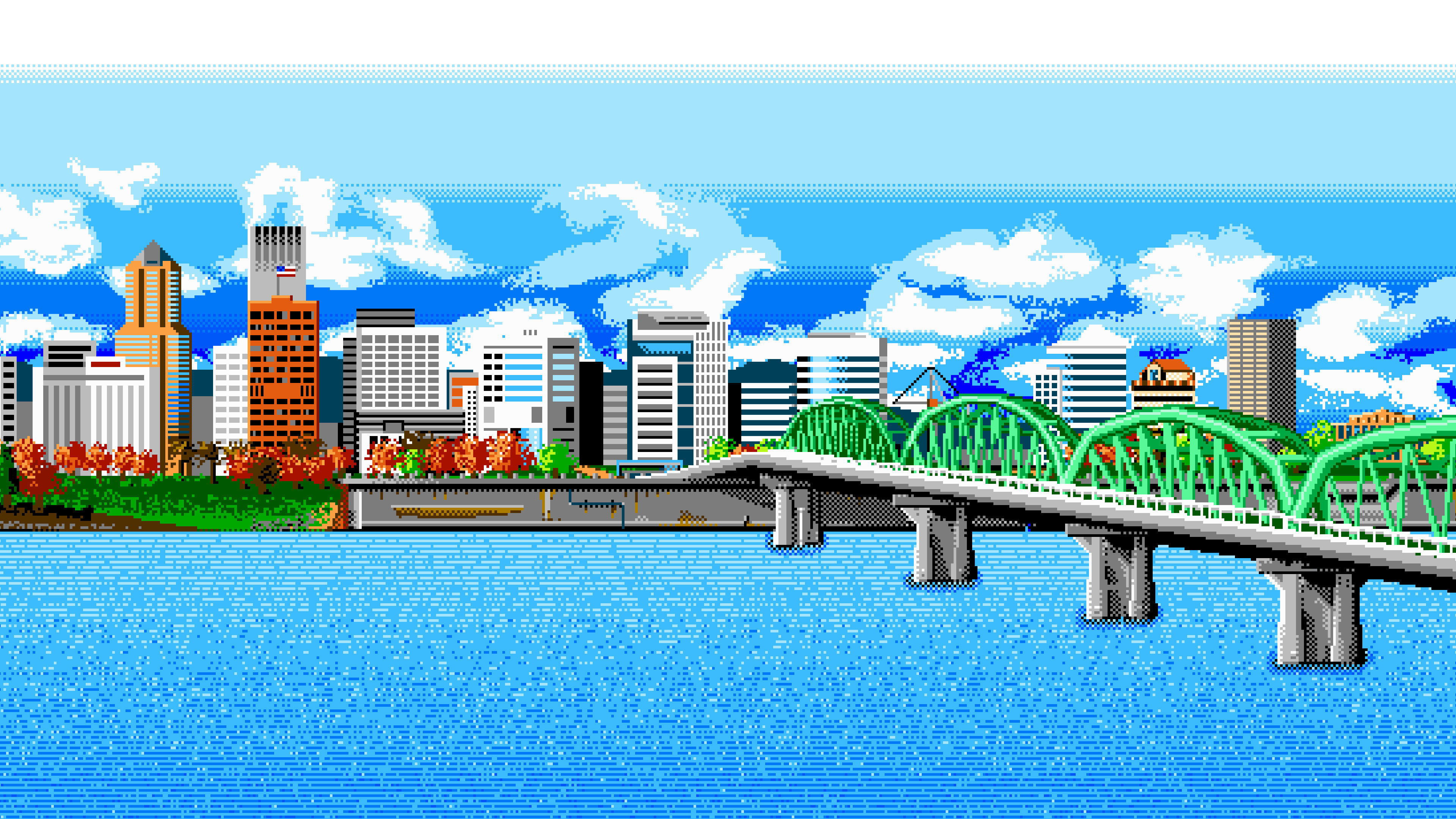 Ahoy Pixel Art Bridge City 3840x2160