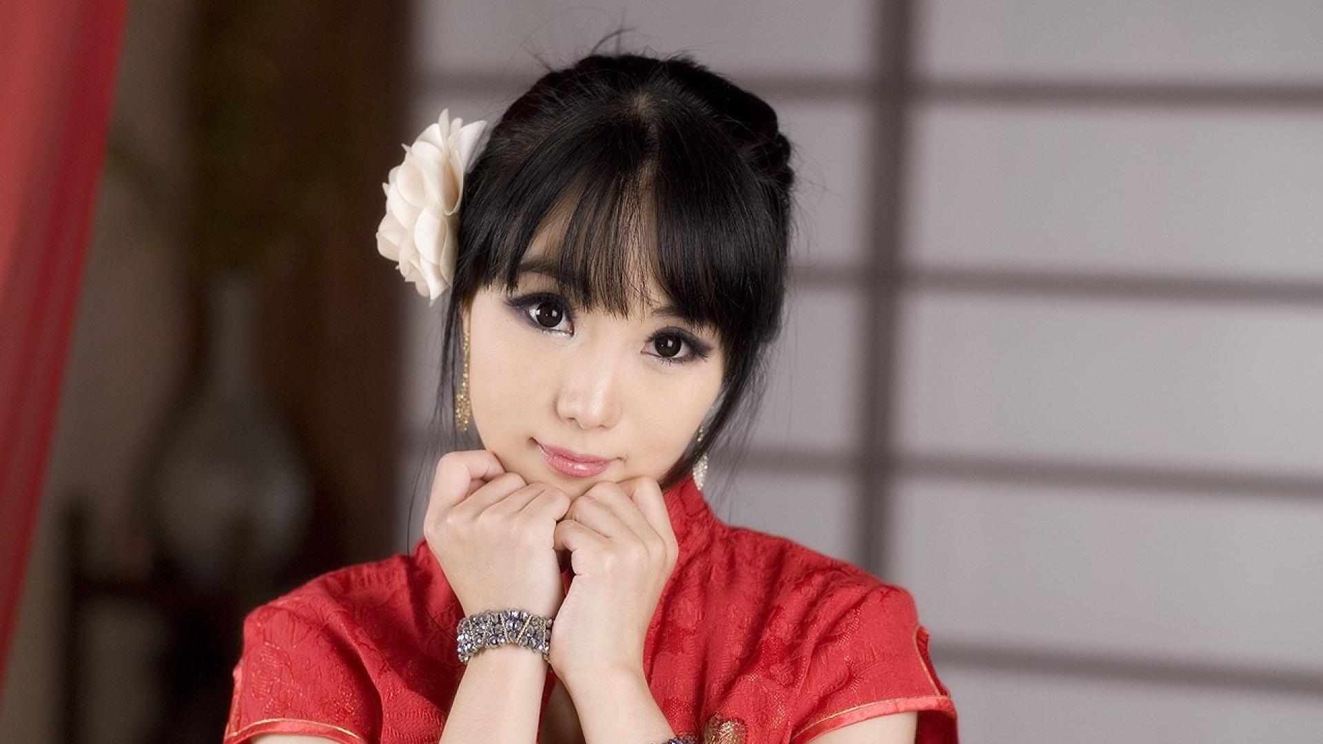 Cheongsam Chinese Dress Asian Women Model Korean Qipao Im Soo Yeon 1920x1080